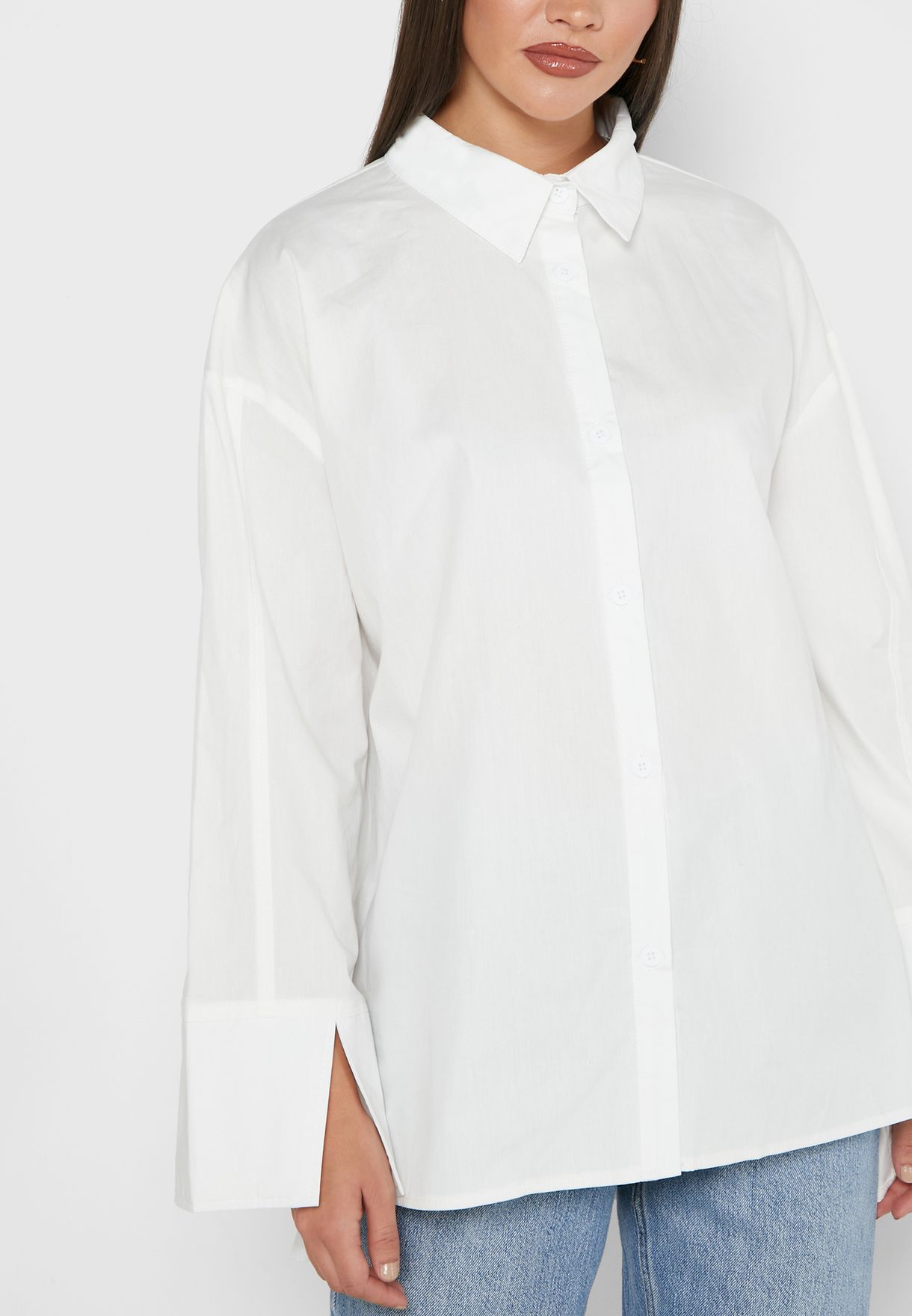 Split Sleeve Oversized Shirt
