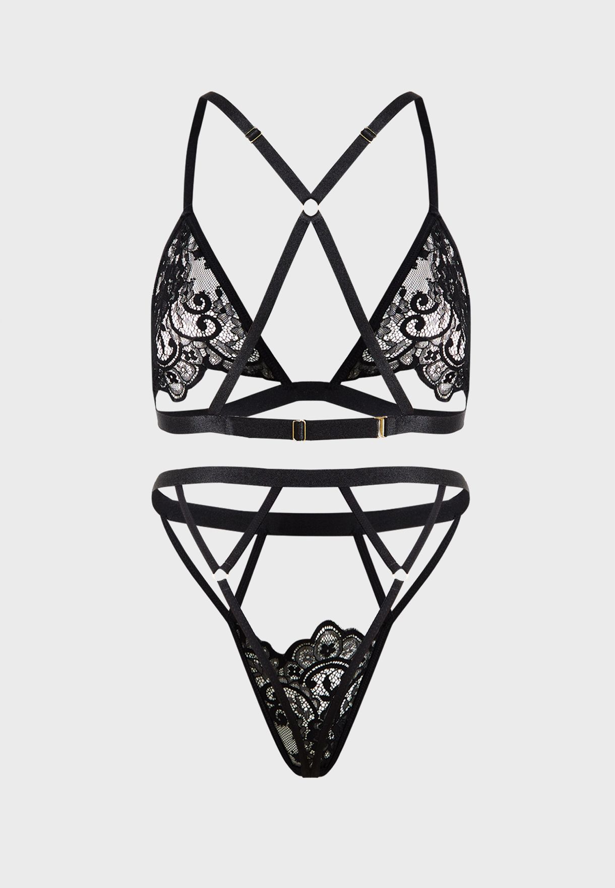 Buy Ann Summers Black Plunge Neck Bra And Brief Set For Women In Dubai