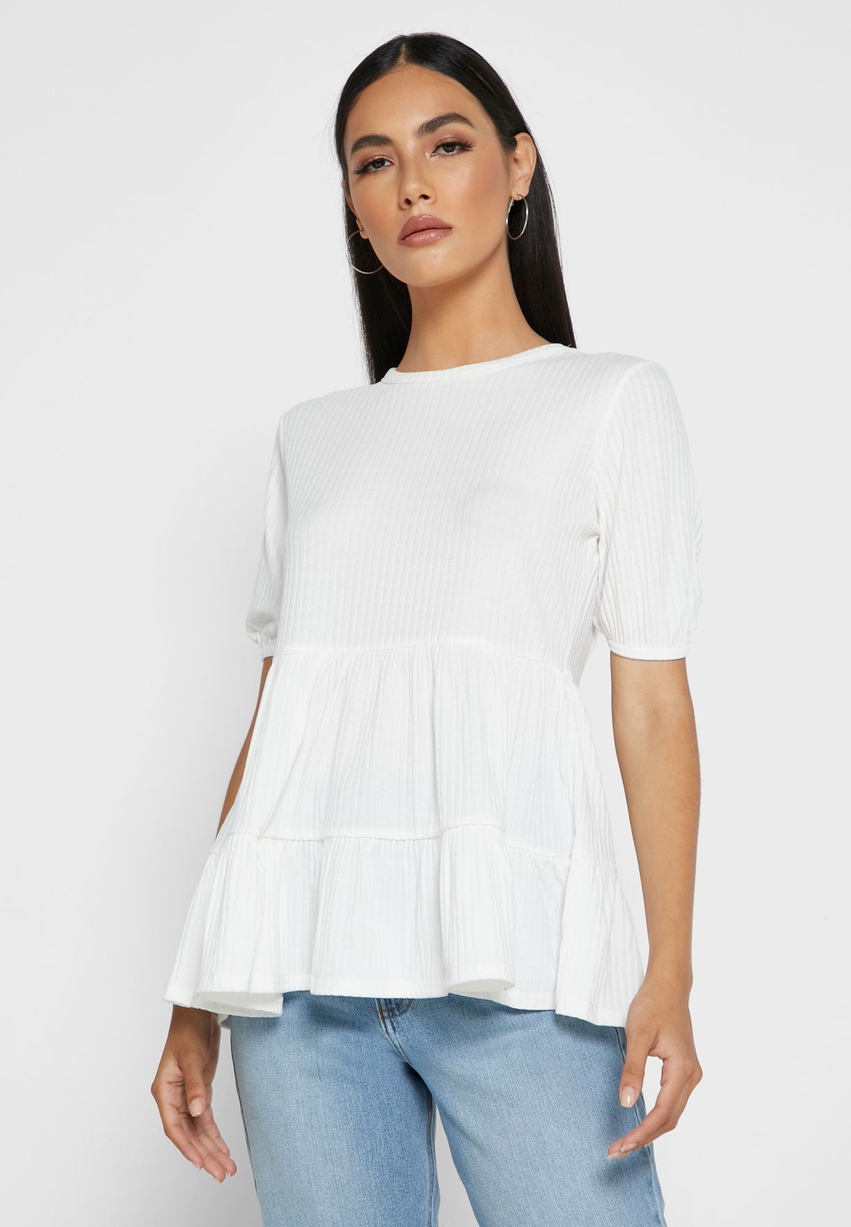 ribbed peplum top