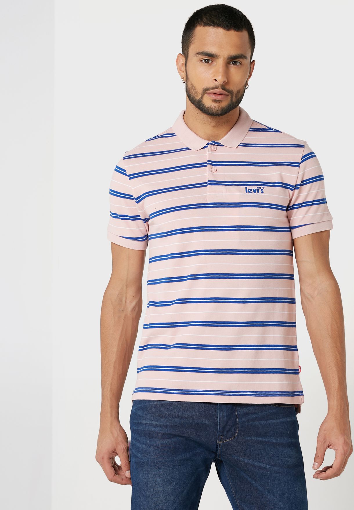 Buy Levis pink Striped Polo Shirt for Men in MENA, Worldwide