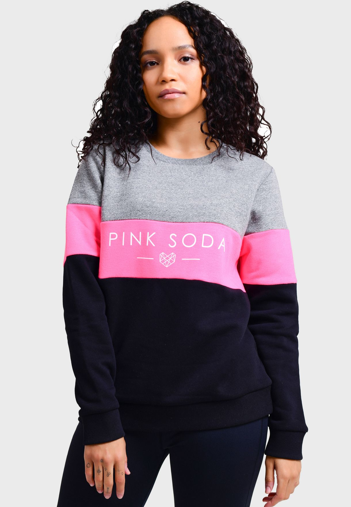 pink soda sport logo panel hoodie