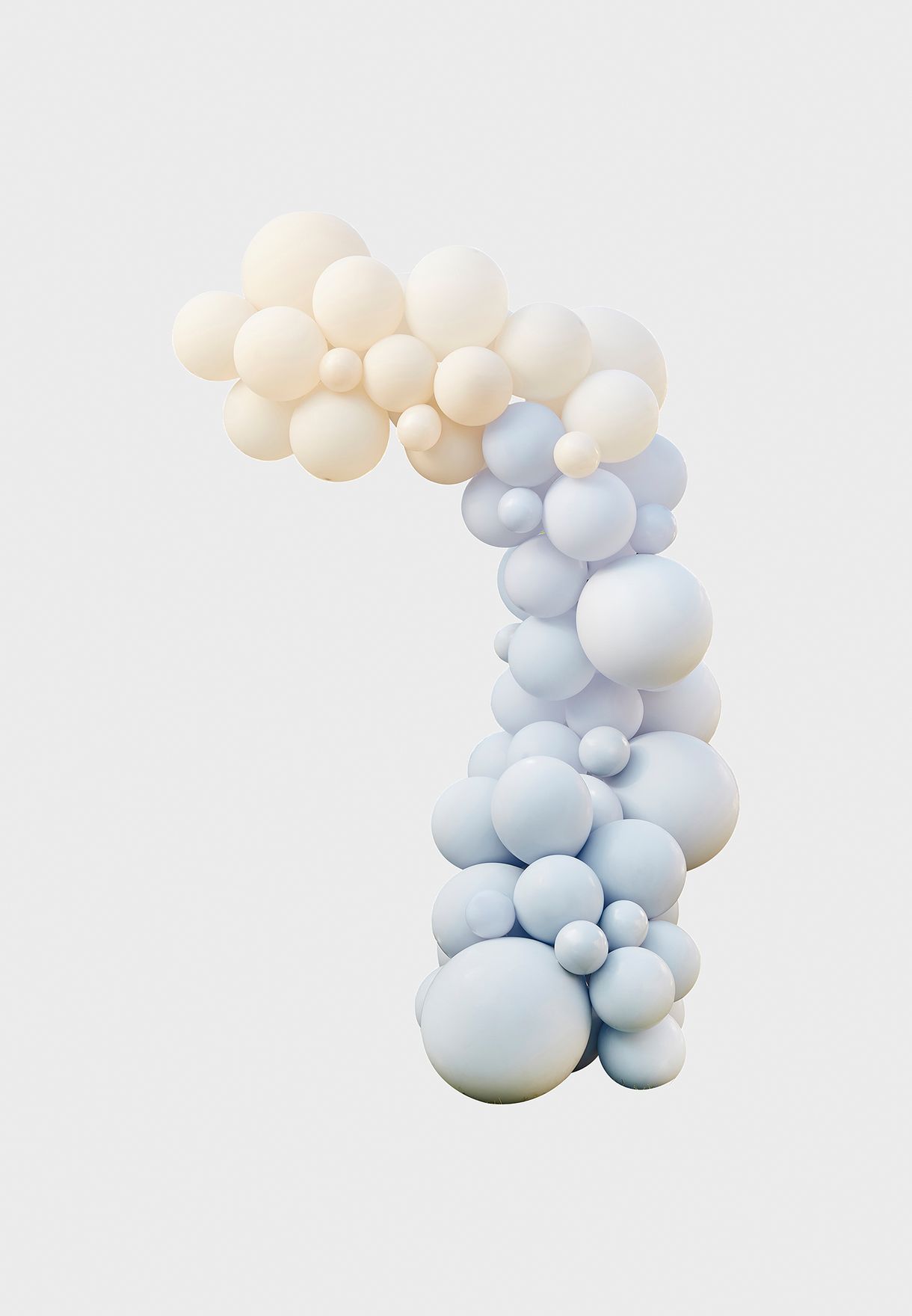Blue, Cream & White Balloon Arch