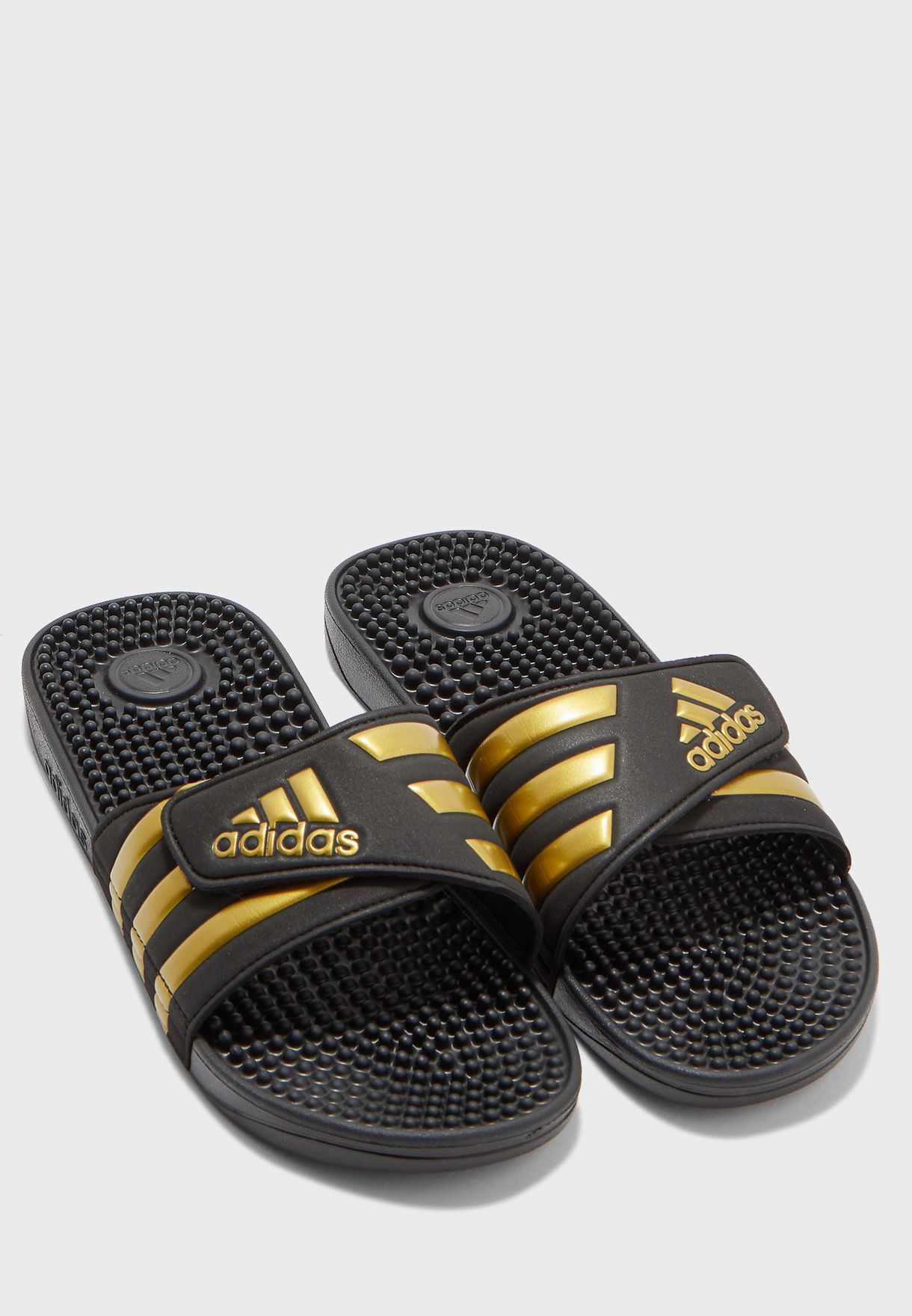 adidas adissage slides black and gold