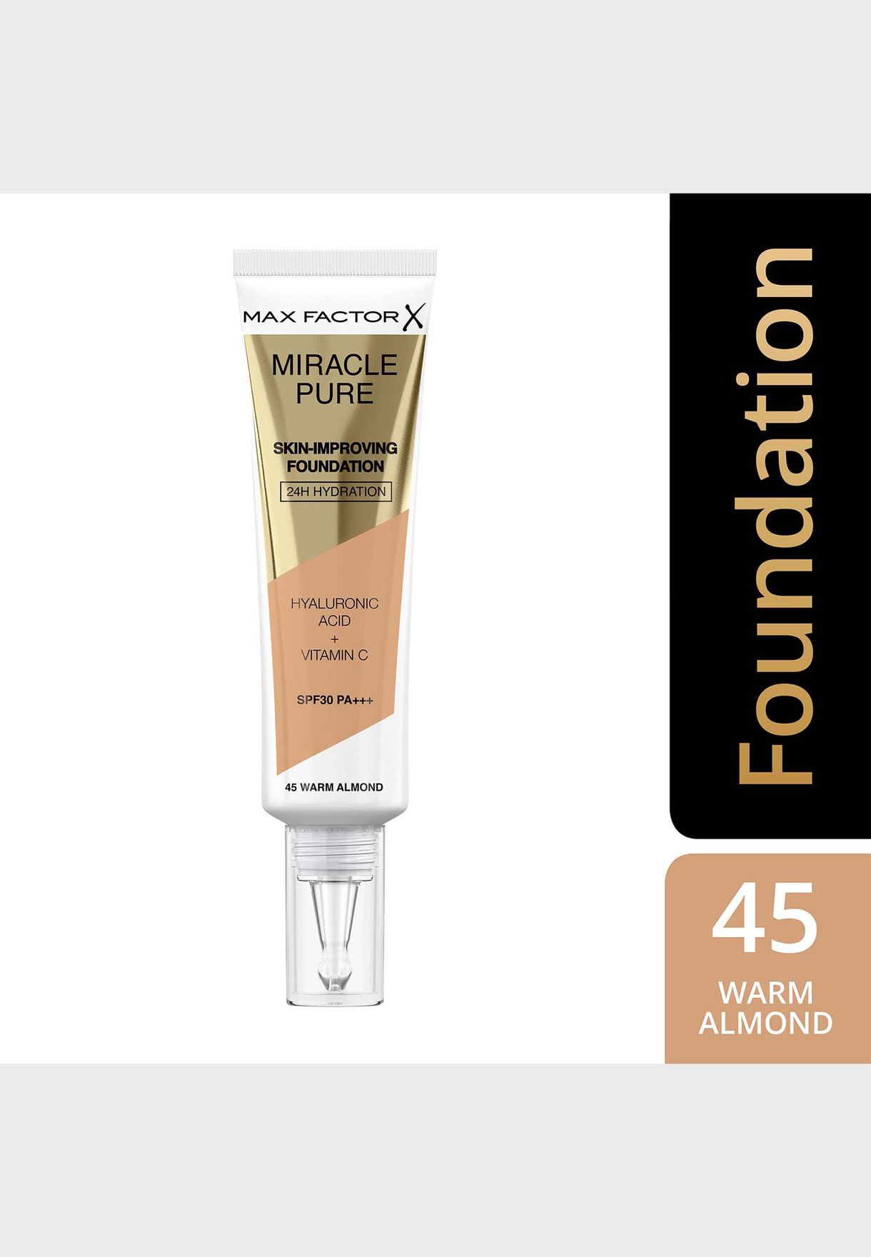 Miracle Liquid Foundation –  45 –  Warm Almond
