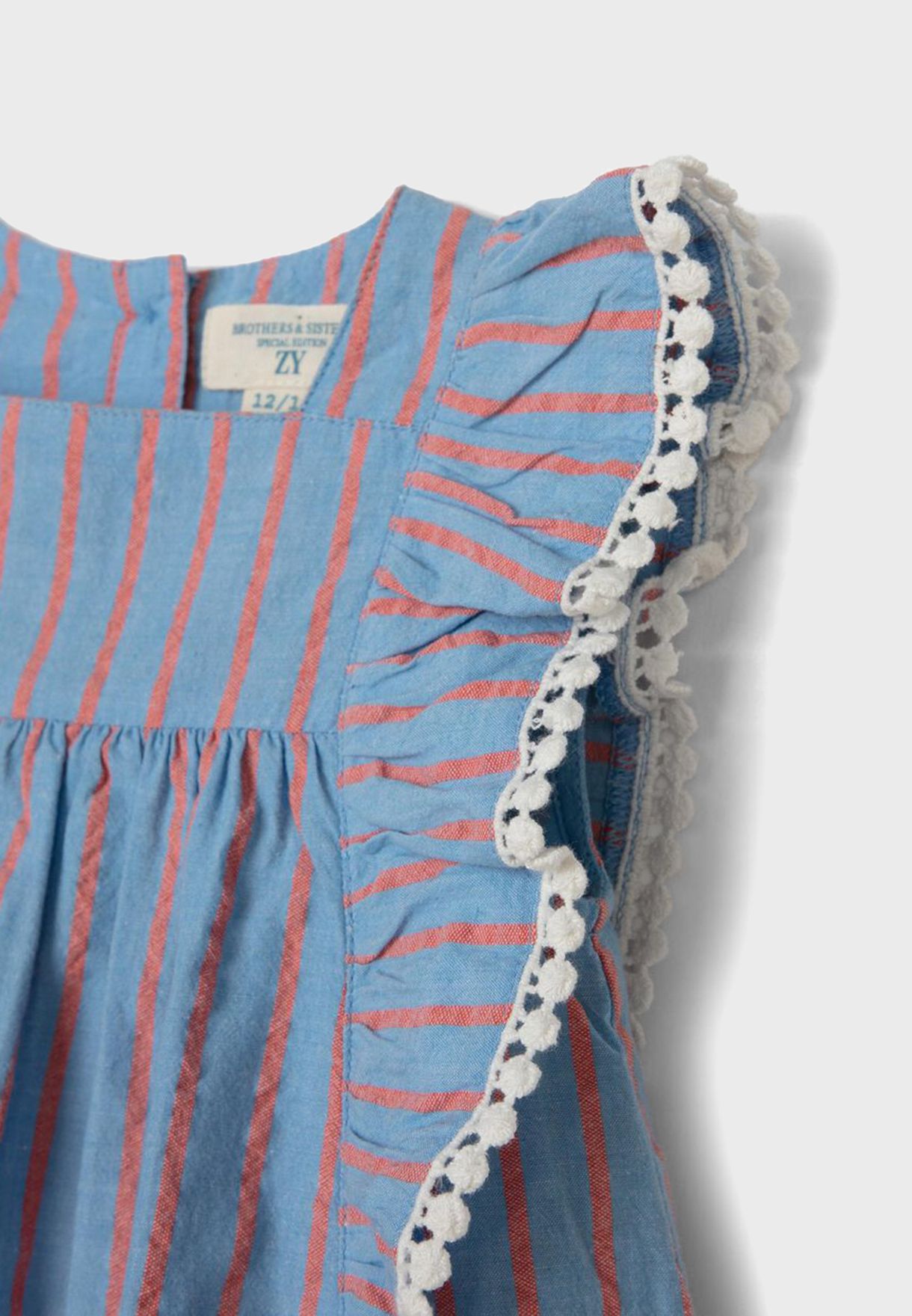 Infant Striped Ruffle Dress + Shorts Set