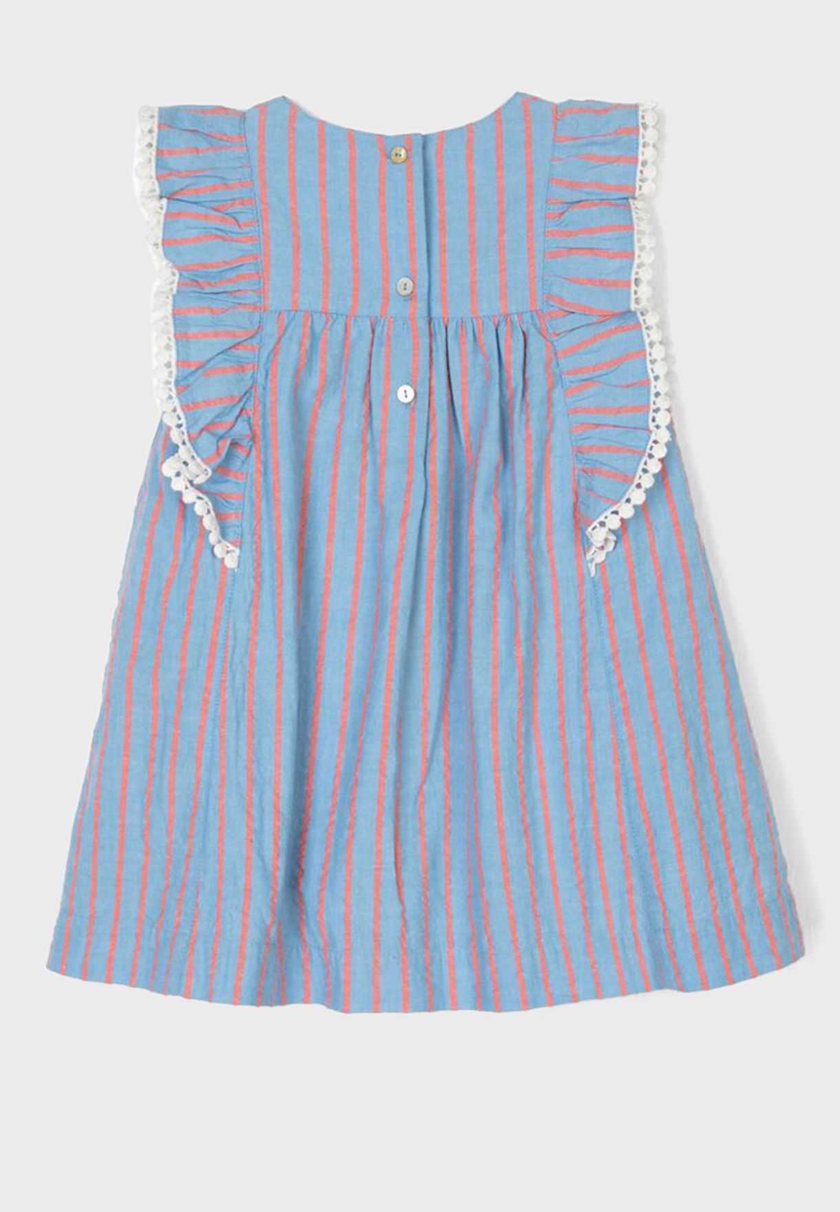 Infant Striped Ruffle Dress + Shorts Set