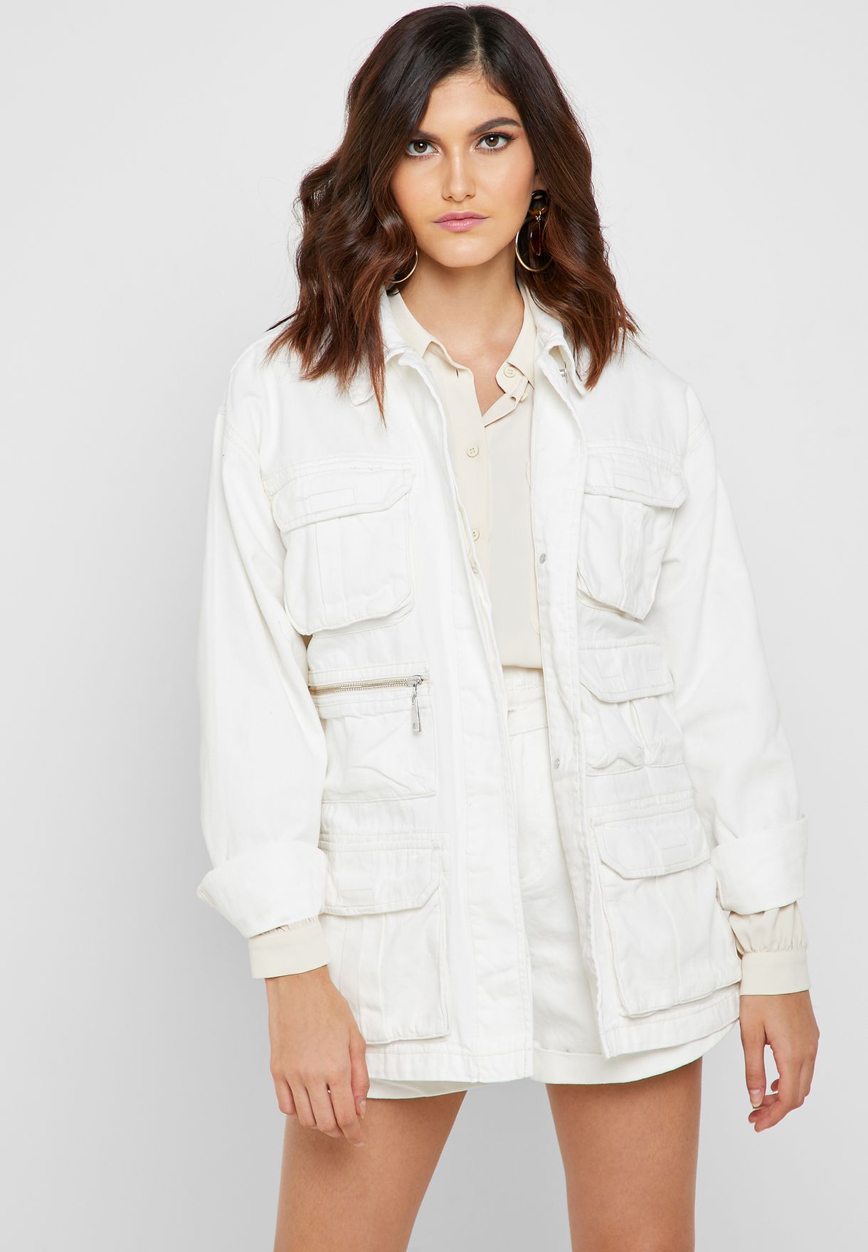 topshop white denim jacket