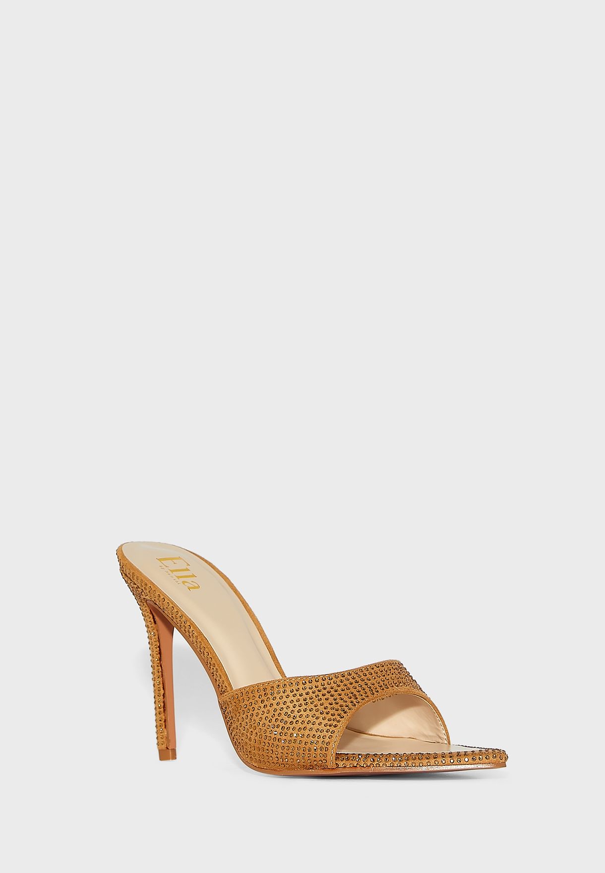 Diamante Pointed Toe Sandal Gold 
