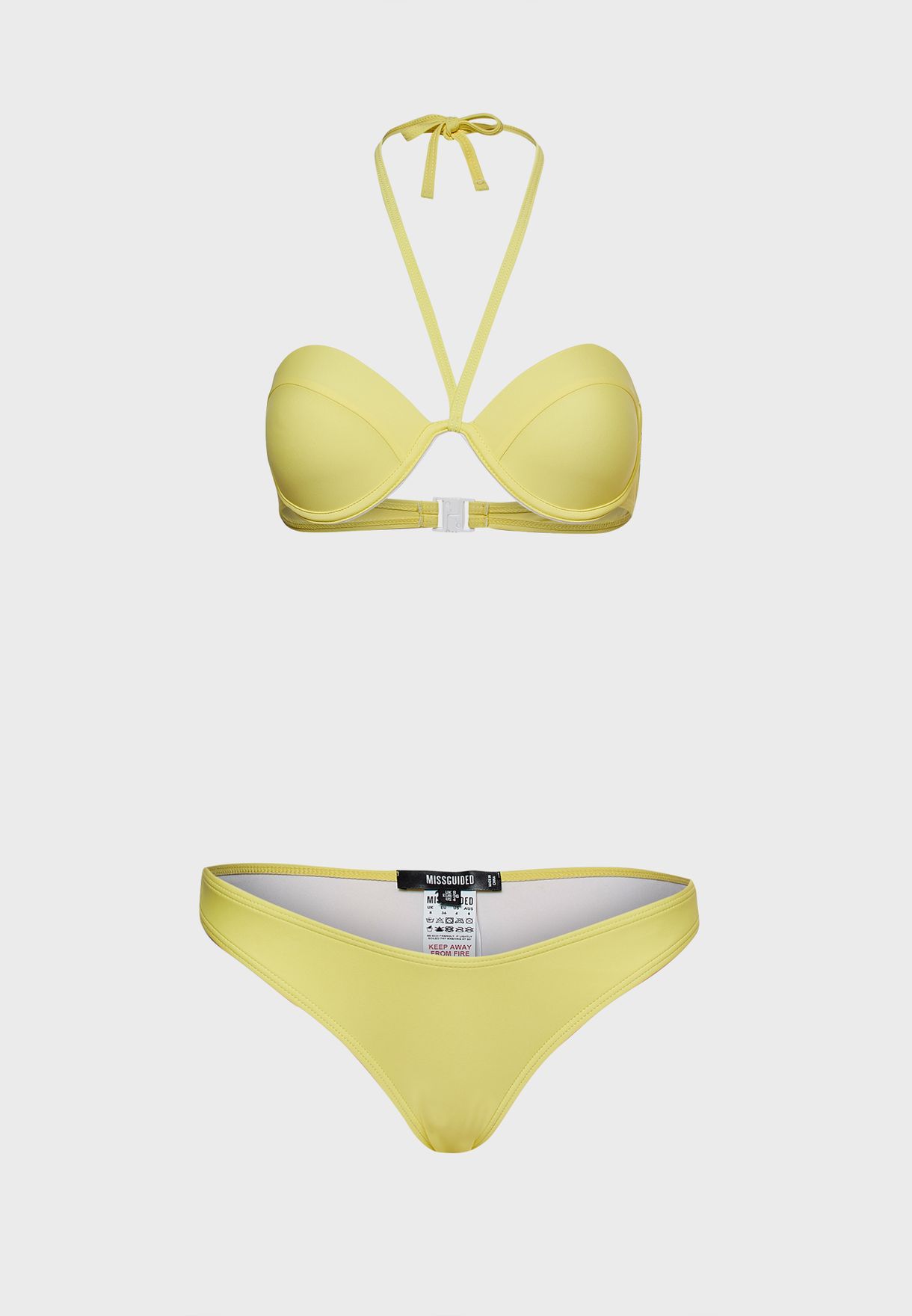 yellow halter neck bikini