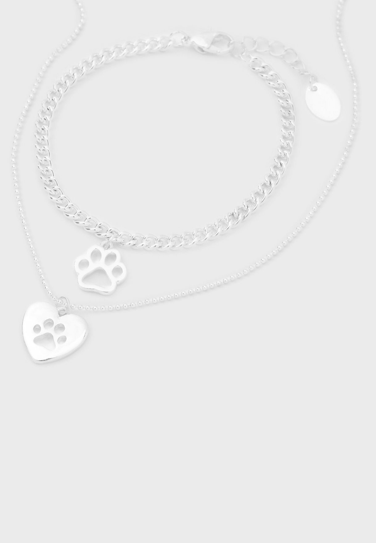 Kids Puppy Love Pendant Necklace & Bracelet Set