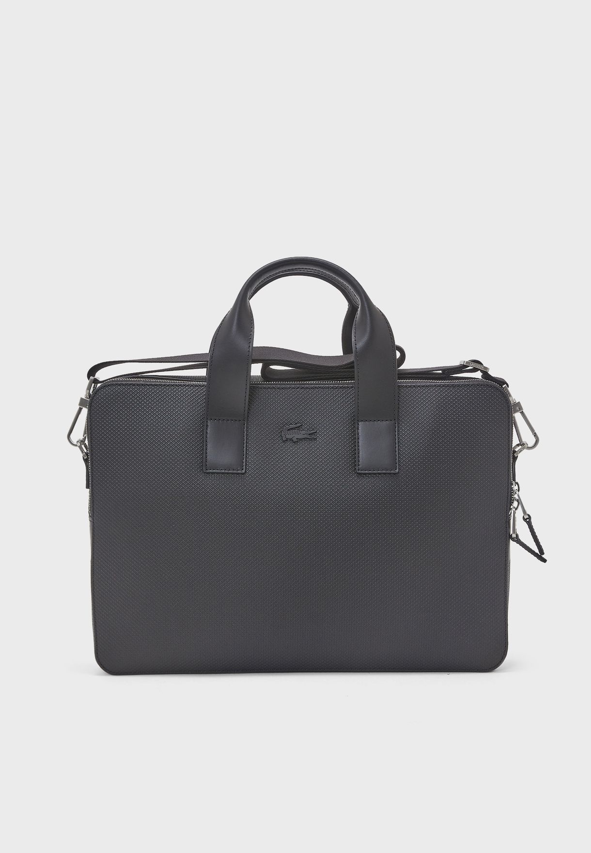 lacoste leather laptop bag