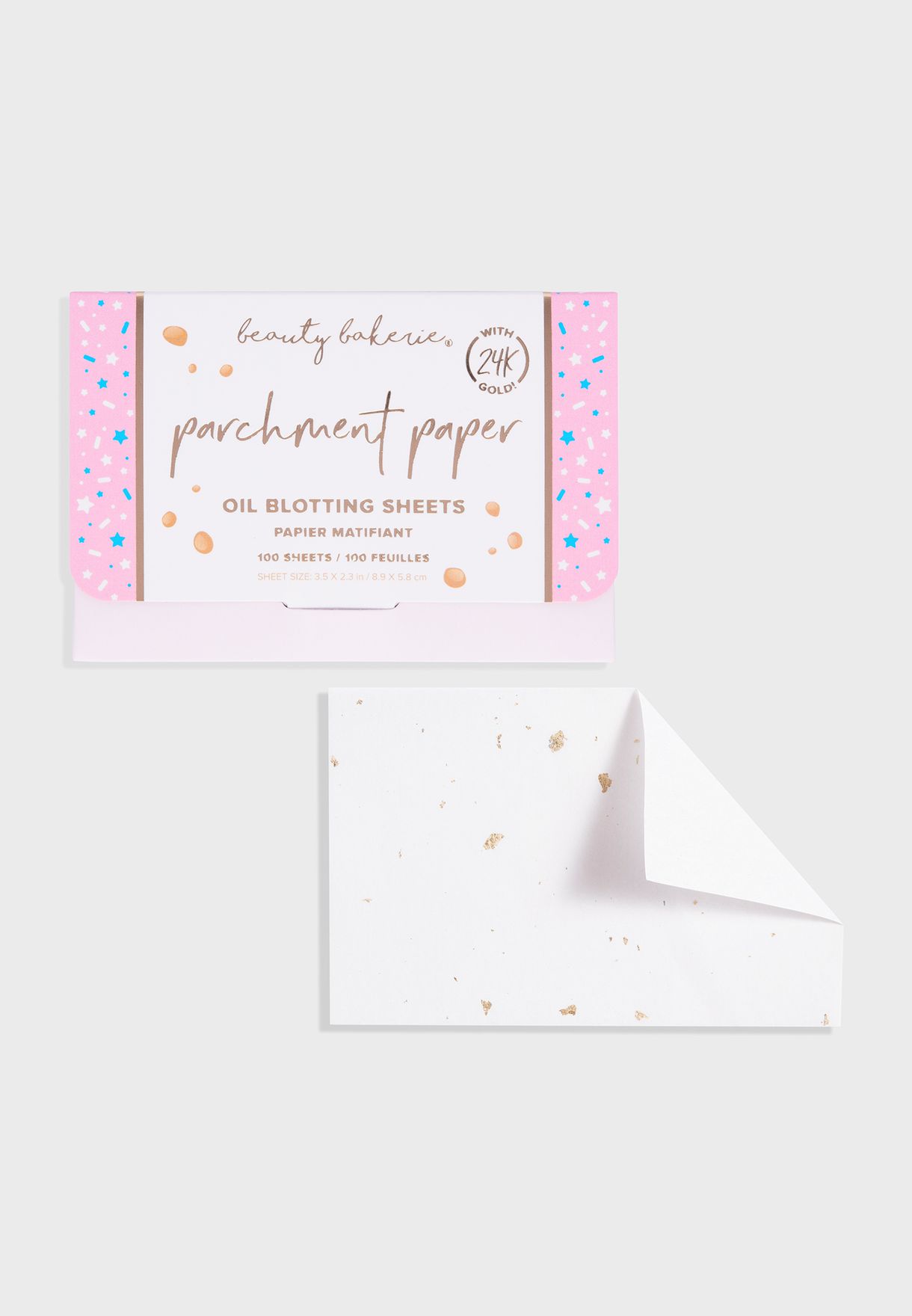 Parchment Paper Oil Blotting Sheets With 24K Gold