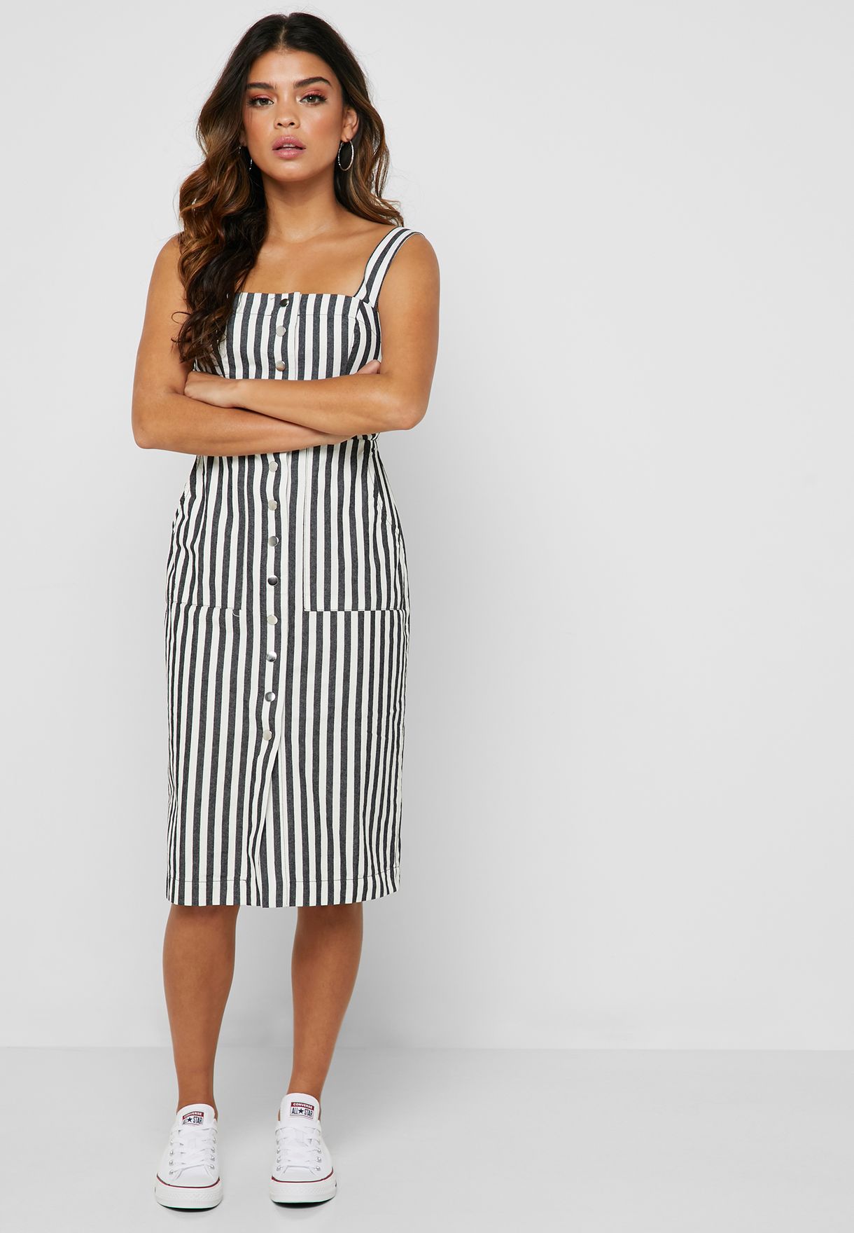 Forever 21 Striped Button Down Dress ...
