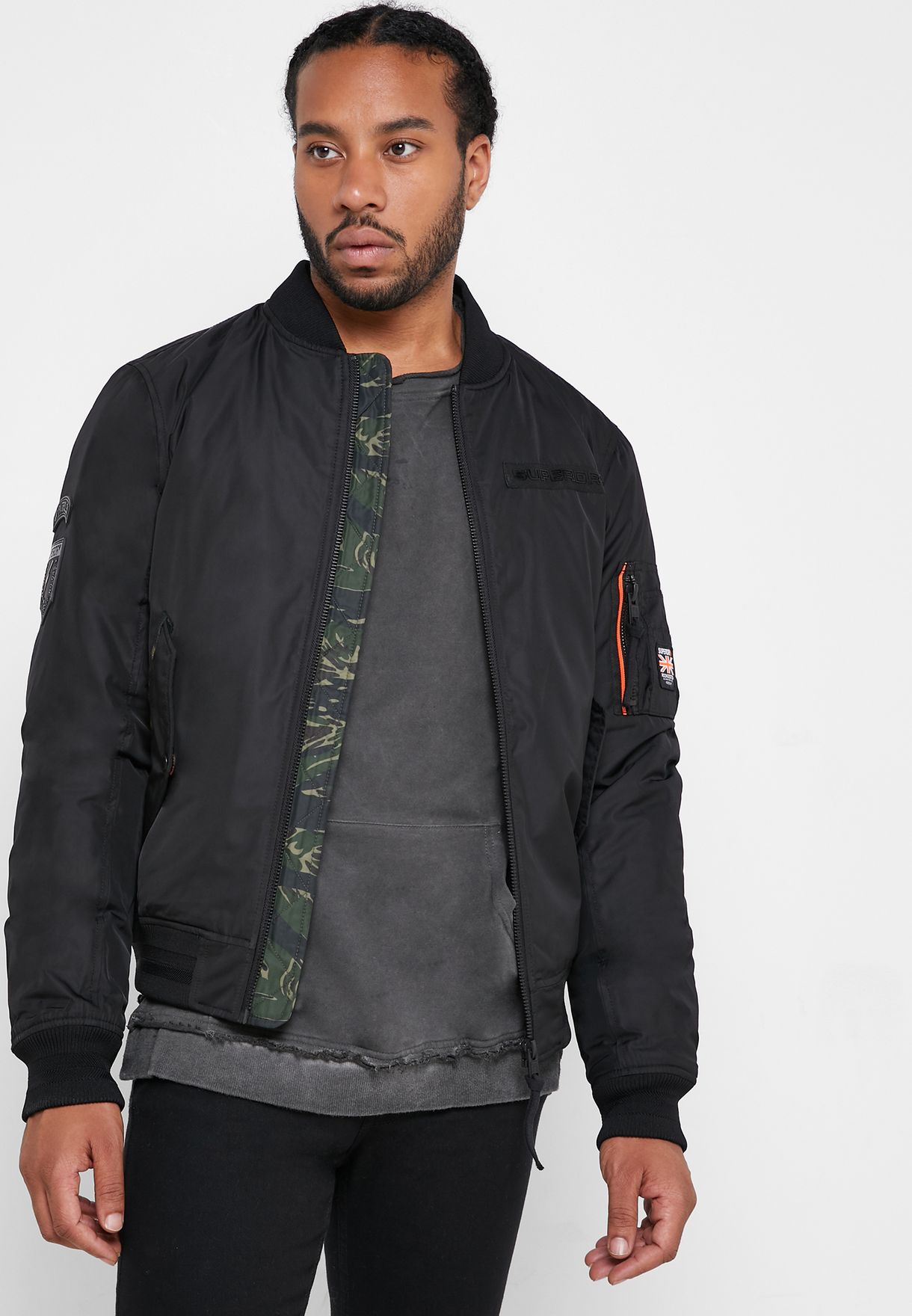 Buy Superdry black Rookie Flight Jacket for Men in MENA, Worldwide