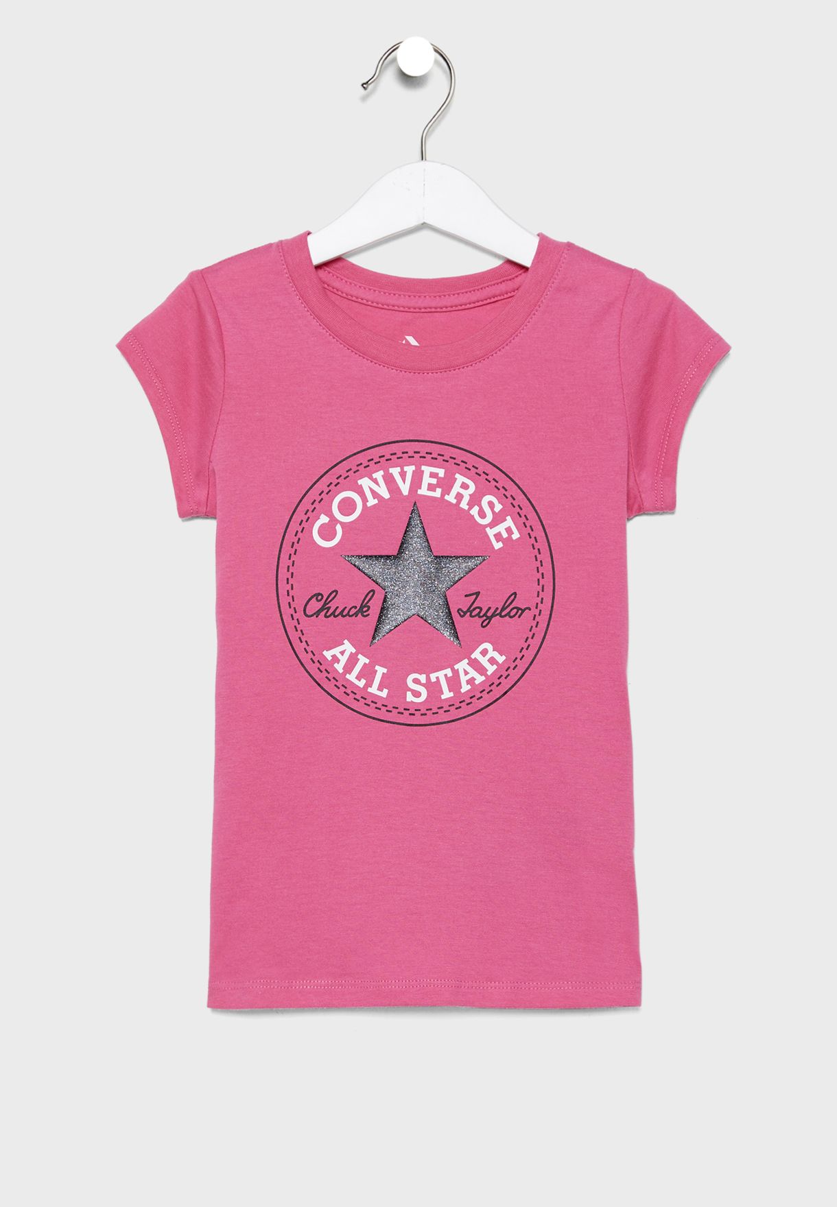 converse t shirt kids pink