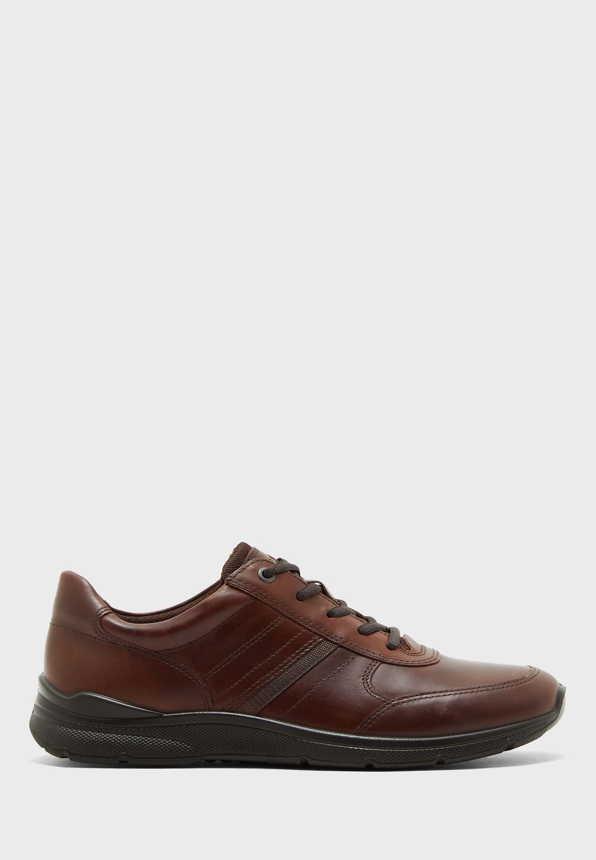 ecco brown leather sneakers