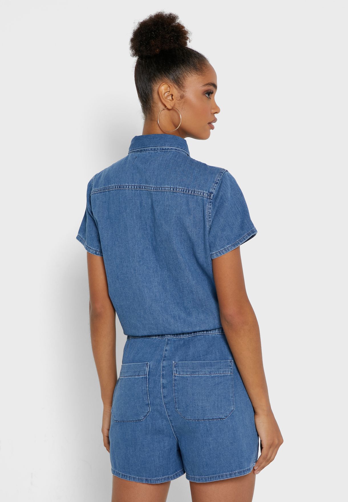 denim utility playsuit