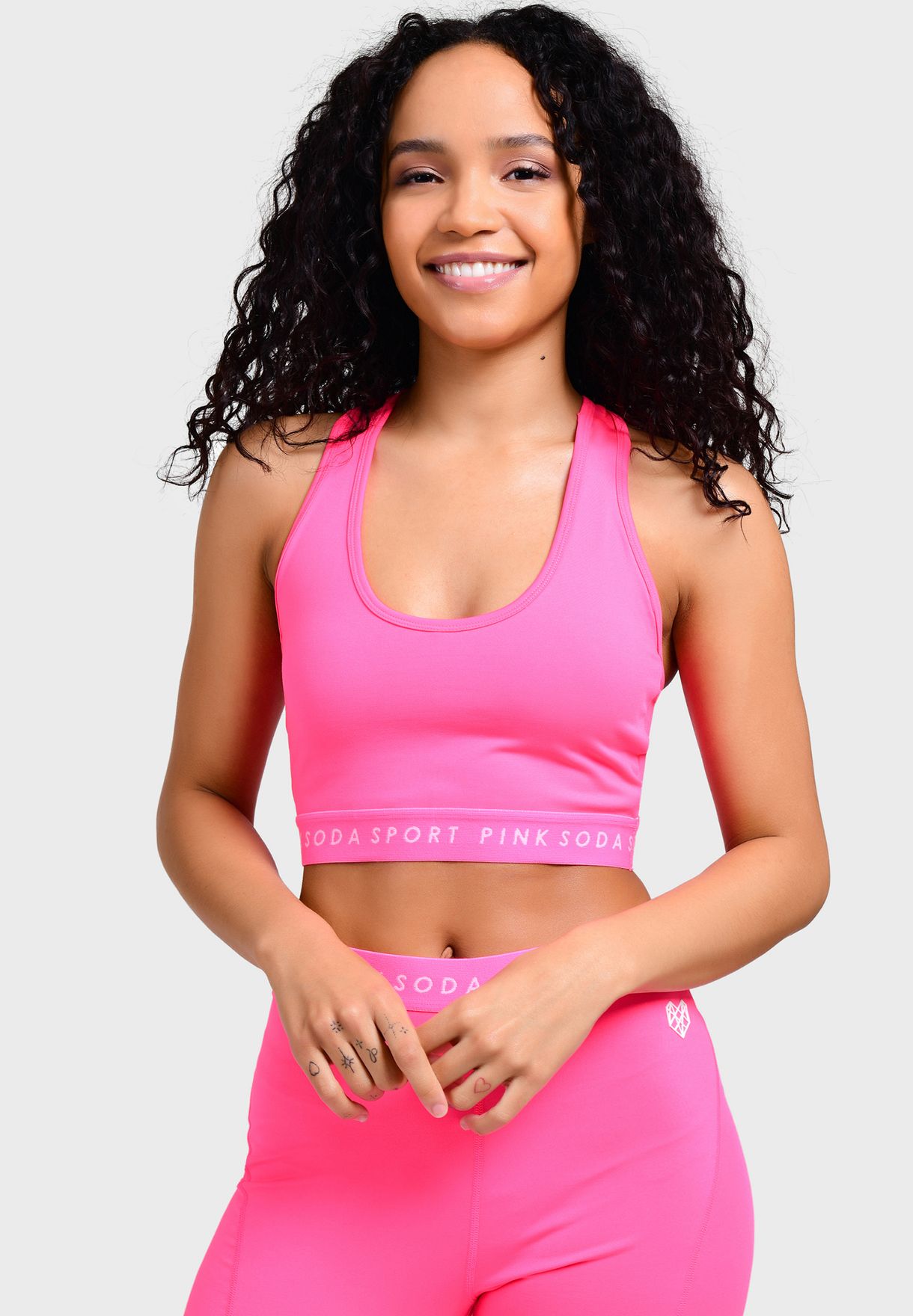 pink soda pink sports bra