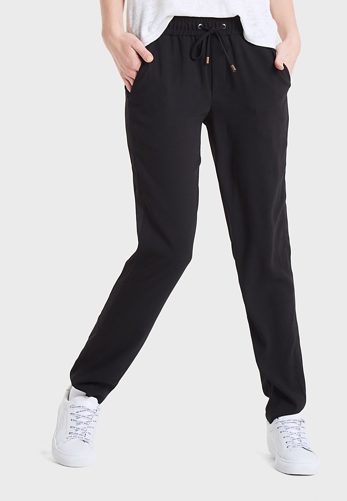 black tie waist joggers