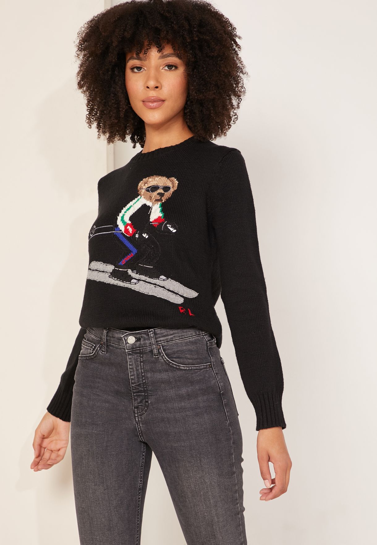 Buy Polo Ralph Lauren black Exclusive Bear Print Sweater for Women in MENA,  Worldwide