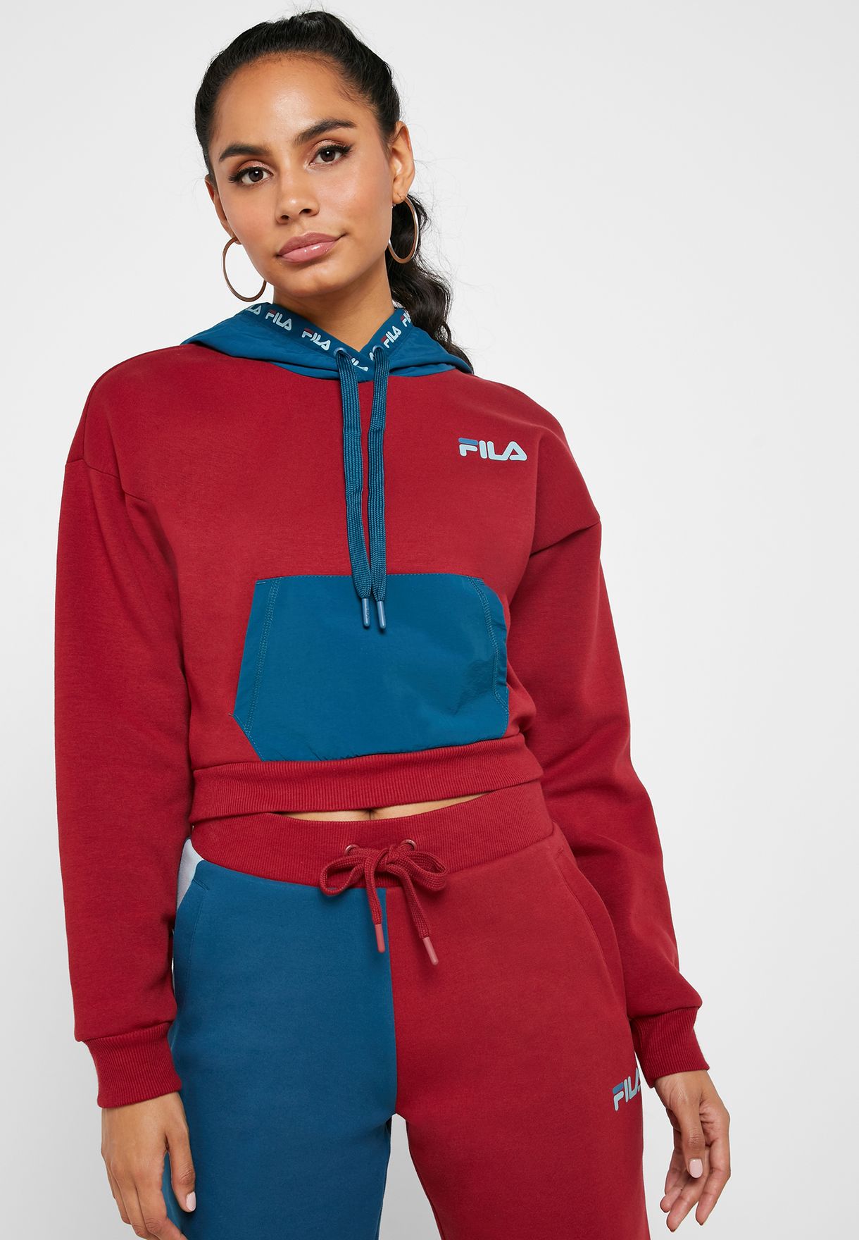 fila red and blue hoodie