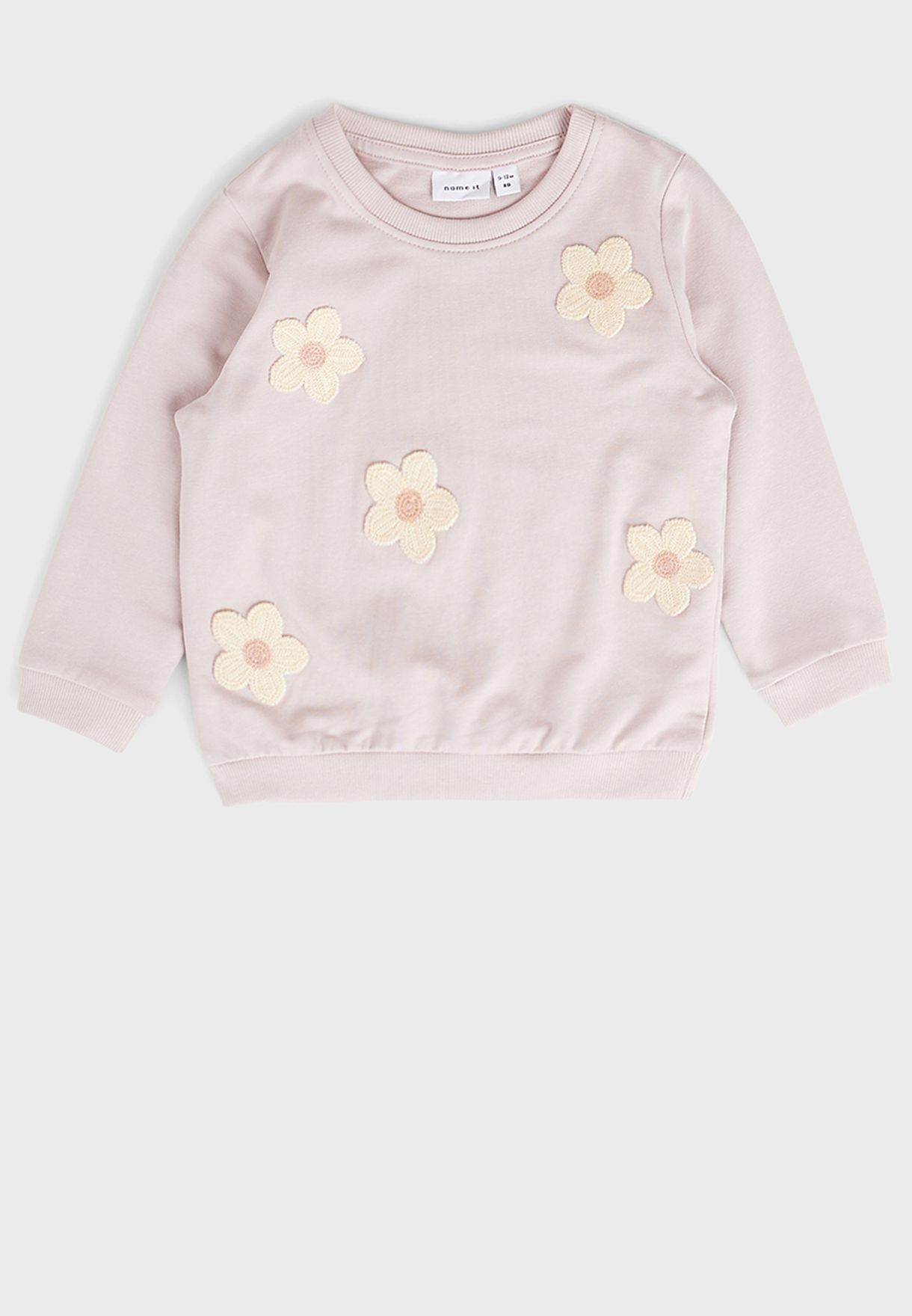 Kids Flower Applique Sweatshirt