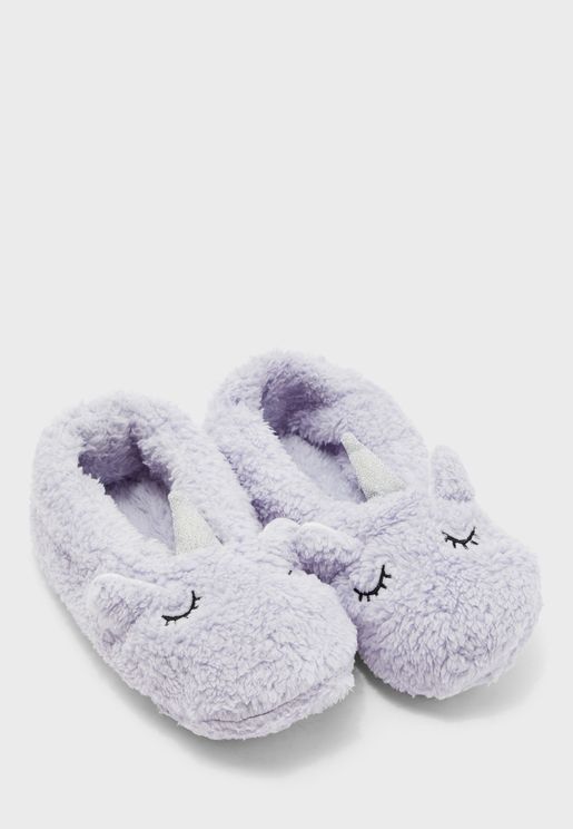 purple bedroom slippers