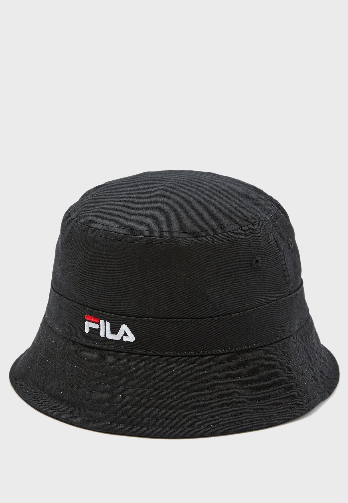black fila bucket hat