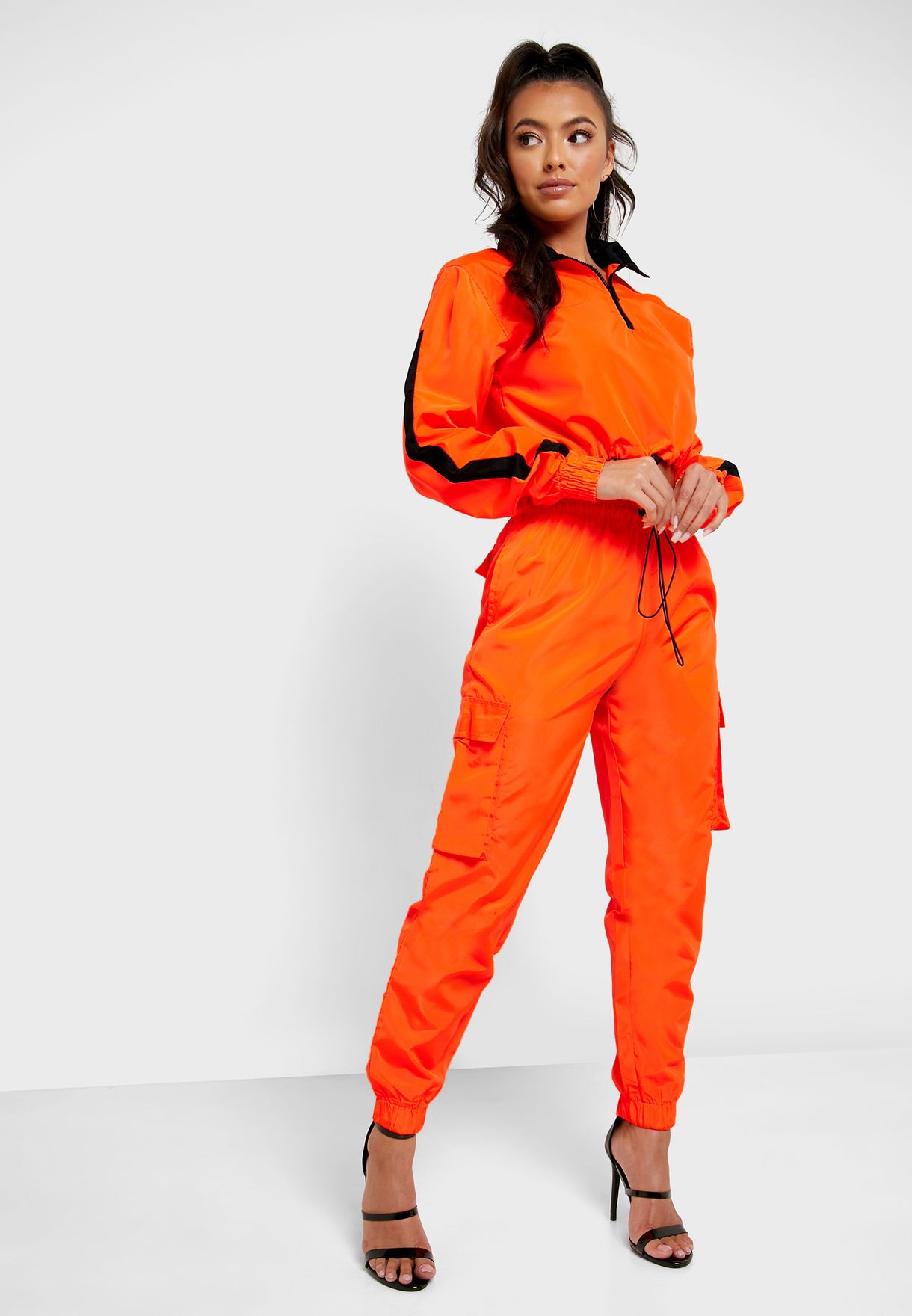 orange cargo pants womens