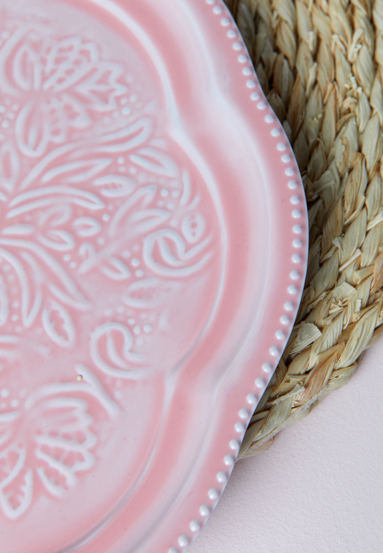 Embossed Detail Round Tray