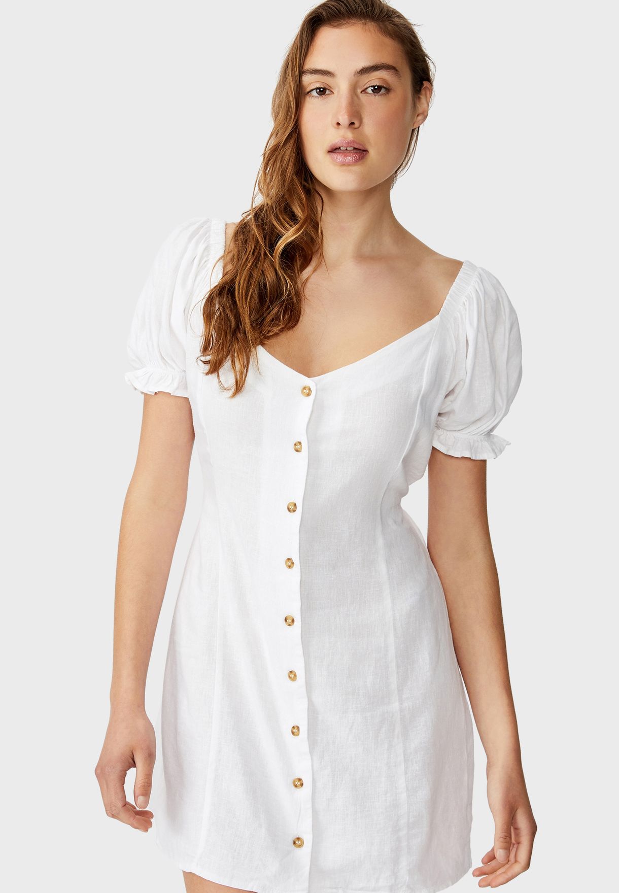 Buy Cotton On white Puff Sleeve Button ...