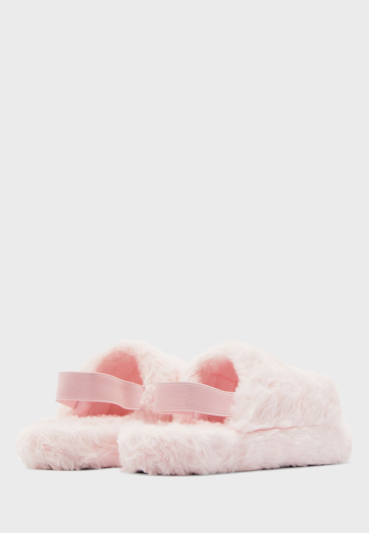 furry slingback sandals