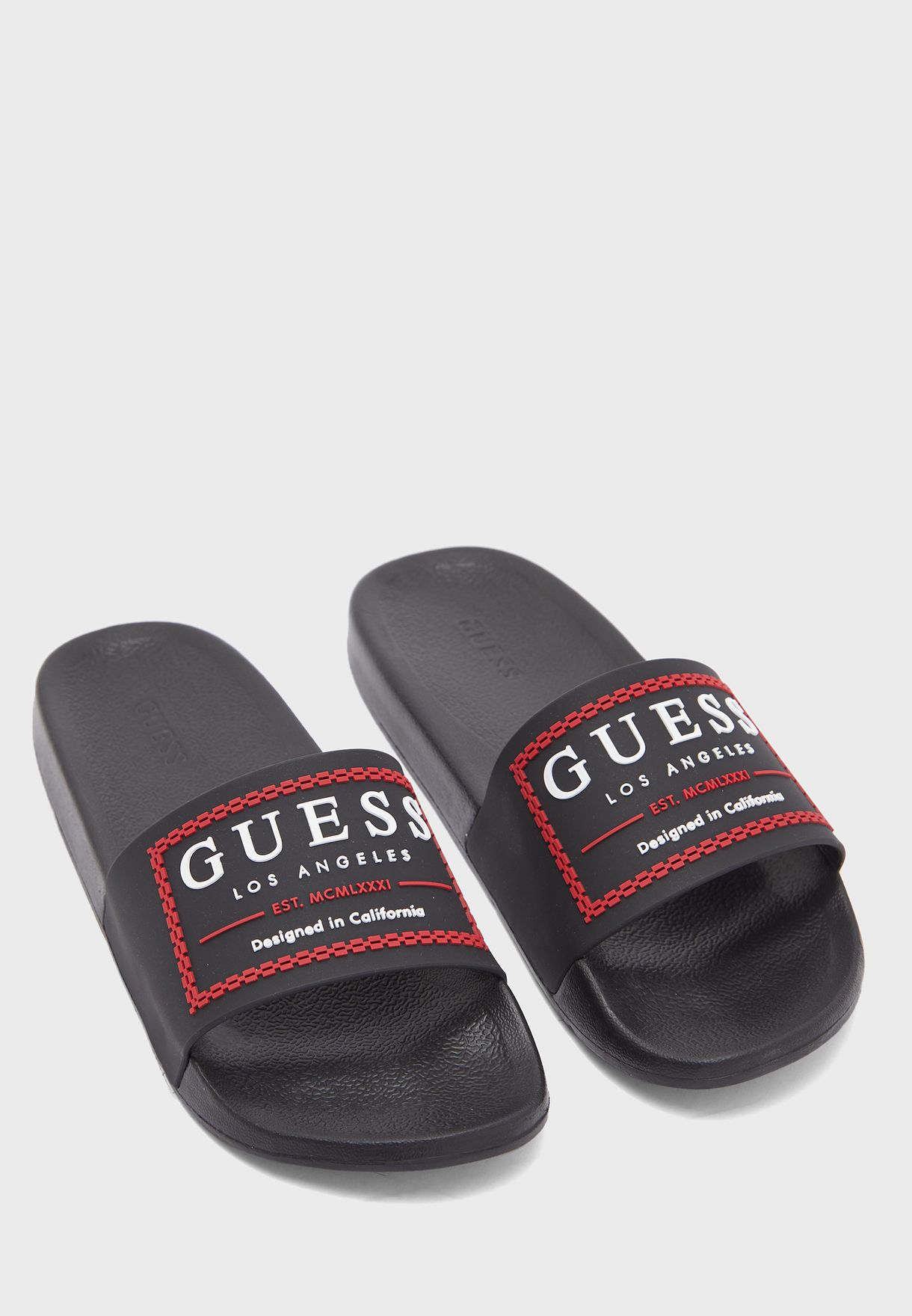 Buy Guess black Logo Slides Men in Worldwide