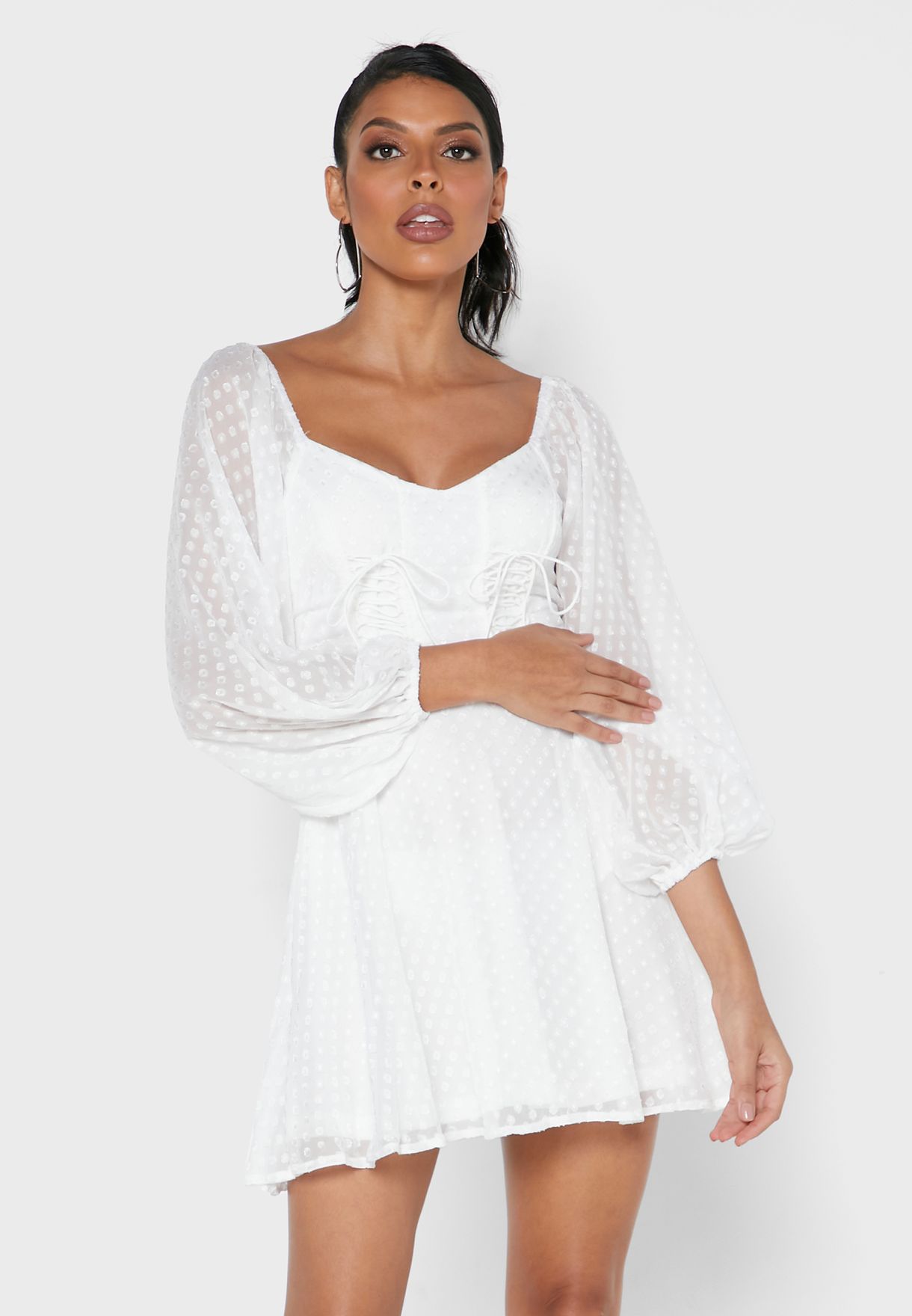 missguided white bardot dress