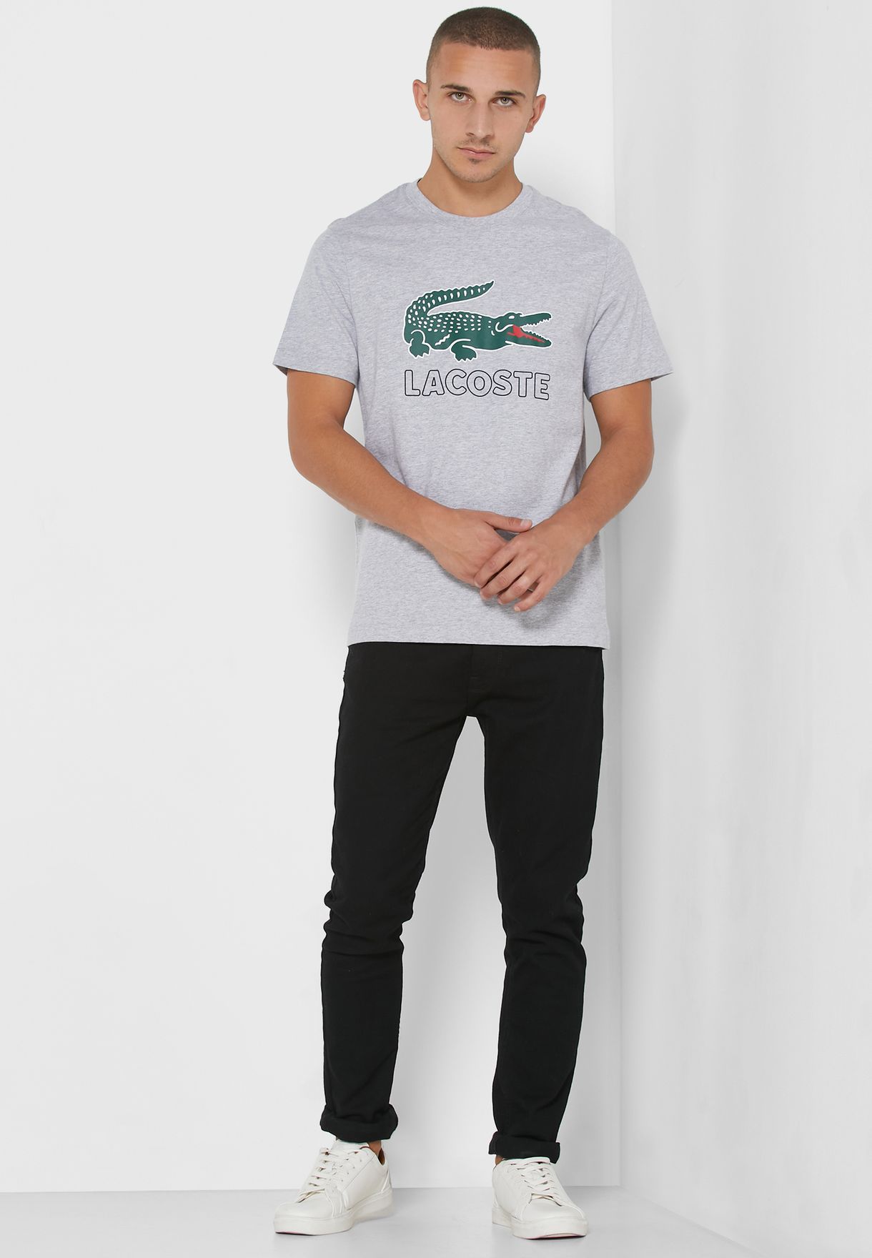 grey lacoste tshirt