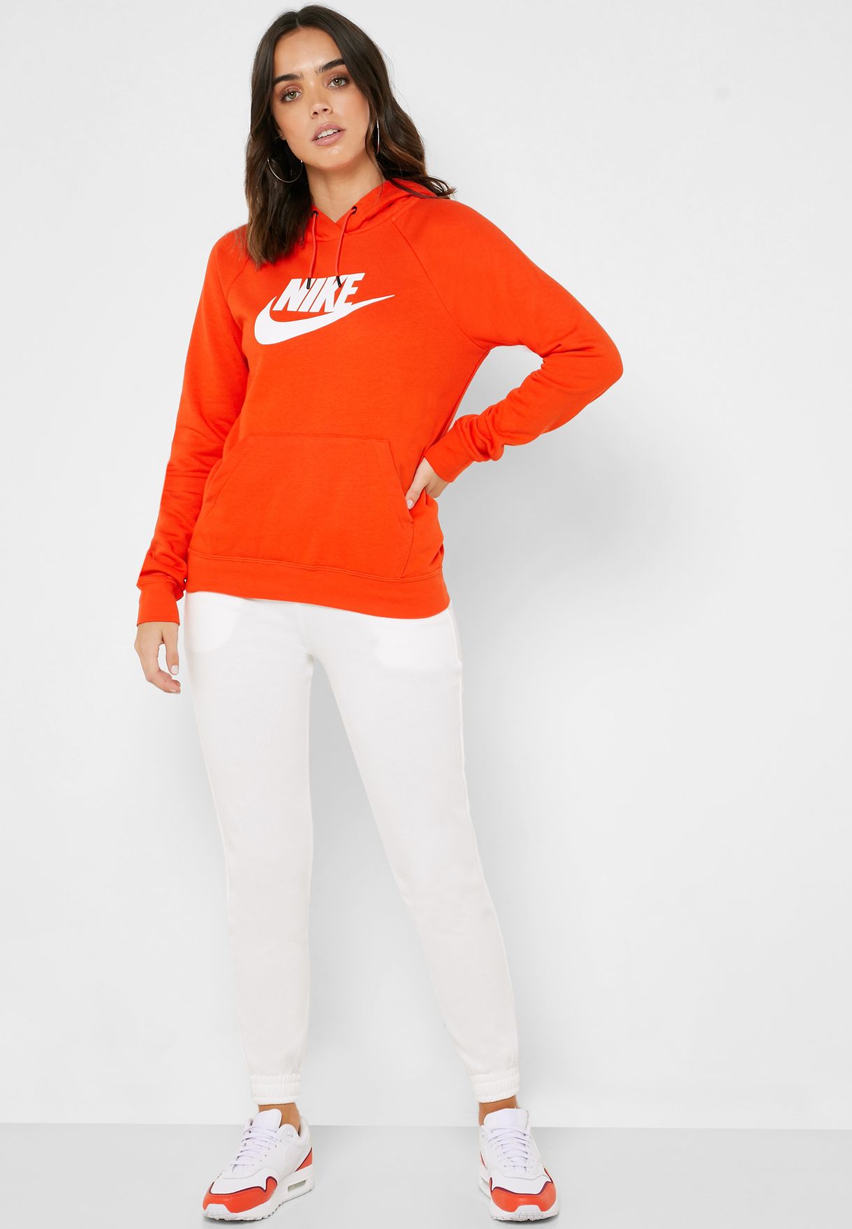 nike essential hoodie tangerine