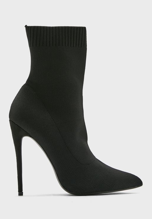 Pointed Sock Stiletto Boot 
