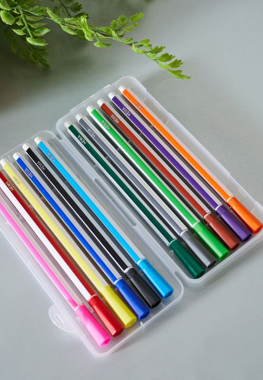Set Of 12 Fineliners Colouring Pens