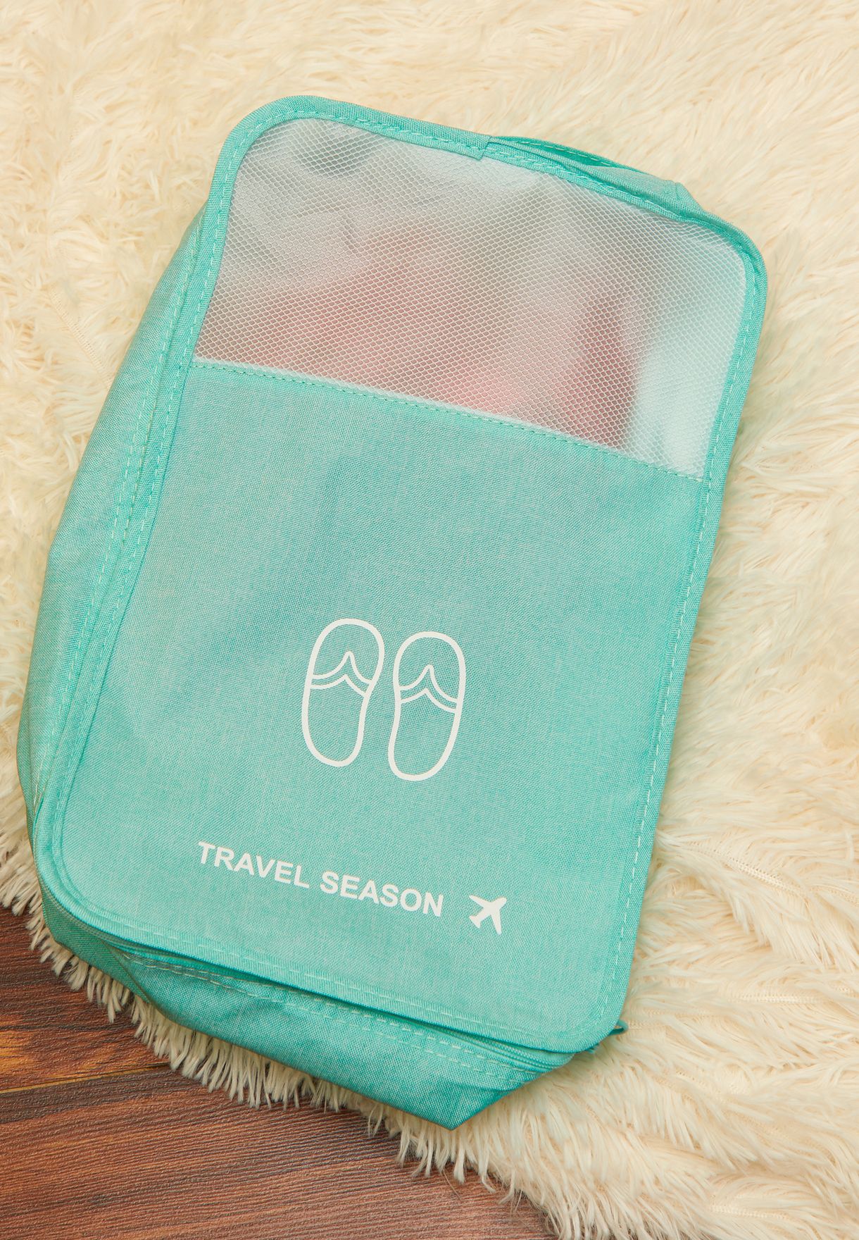 Turquoise Set Of 7 Travel Organizer Packing Bags