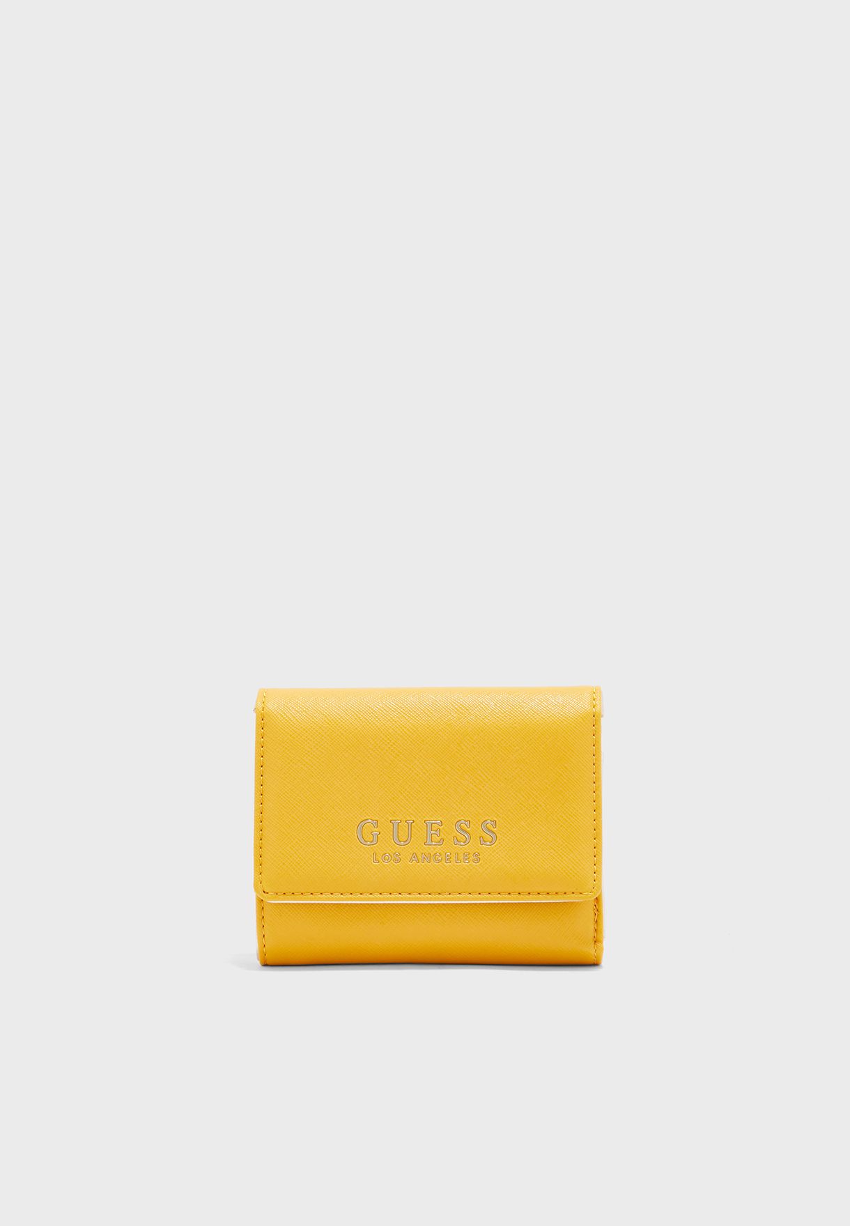 yellow guess purse