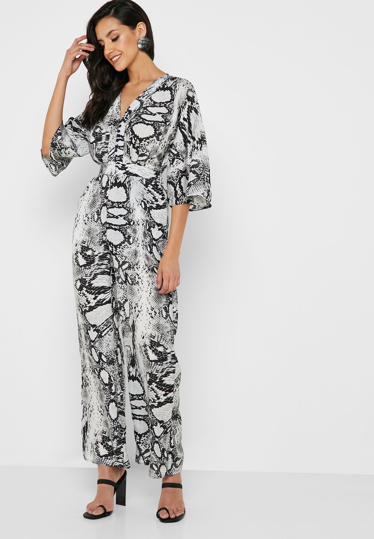 snake print jumpsuit