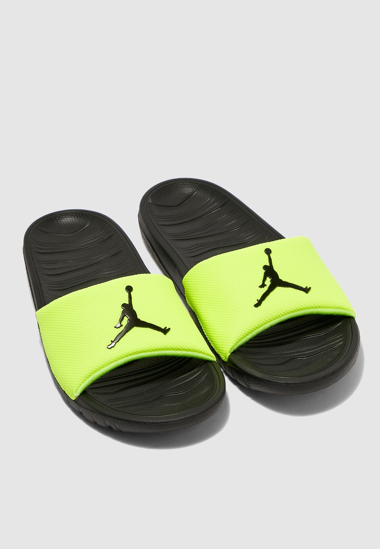 neon green nike sandals