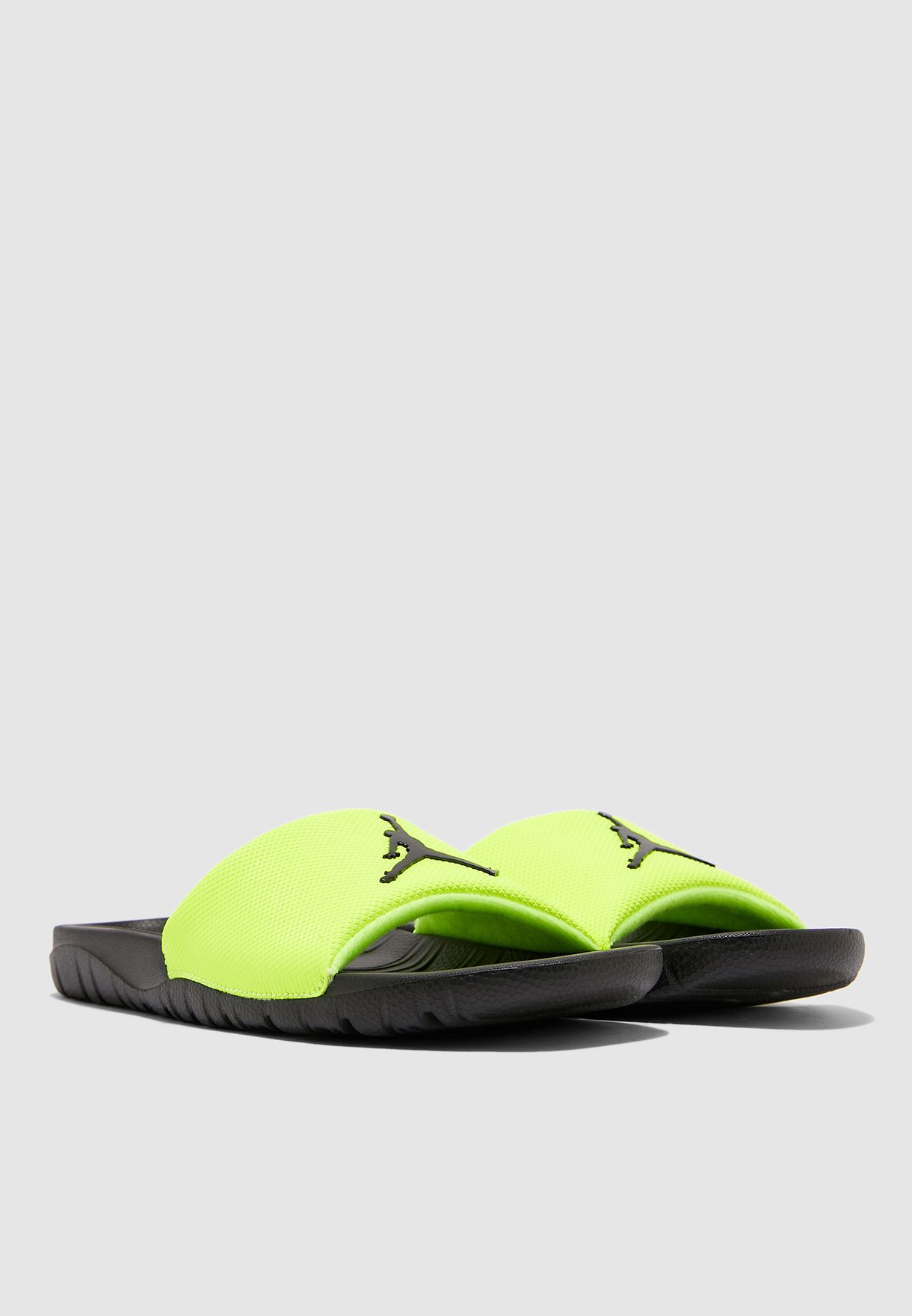 nike neon green flip flops