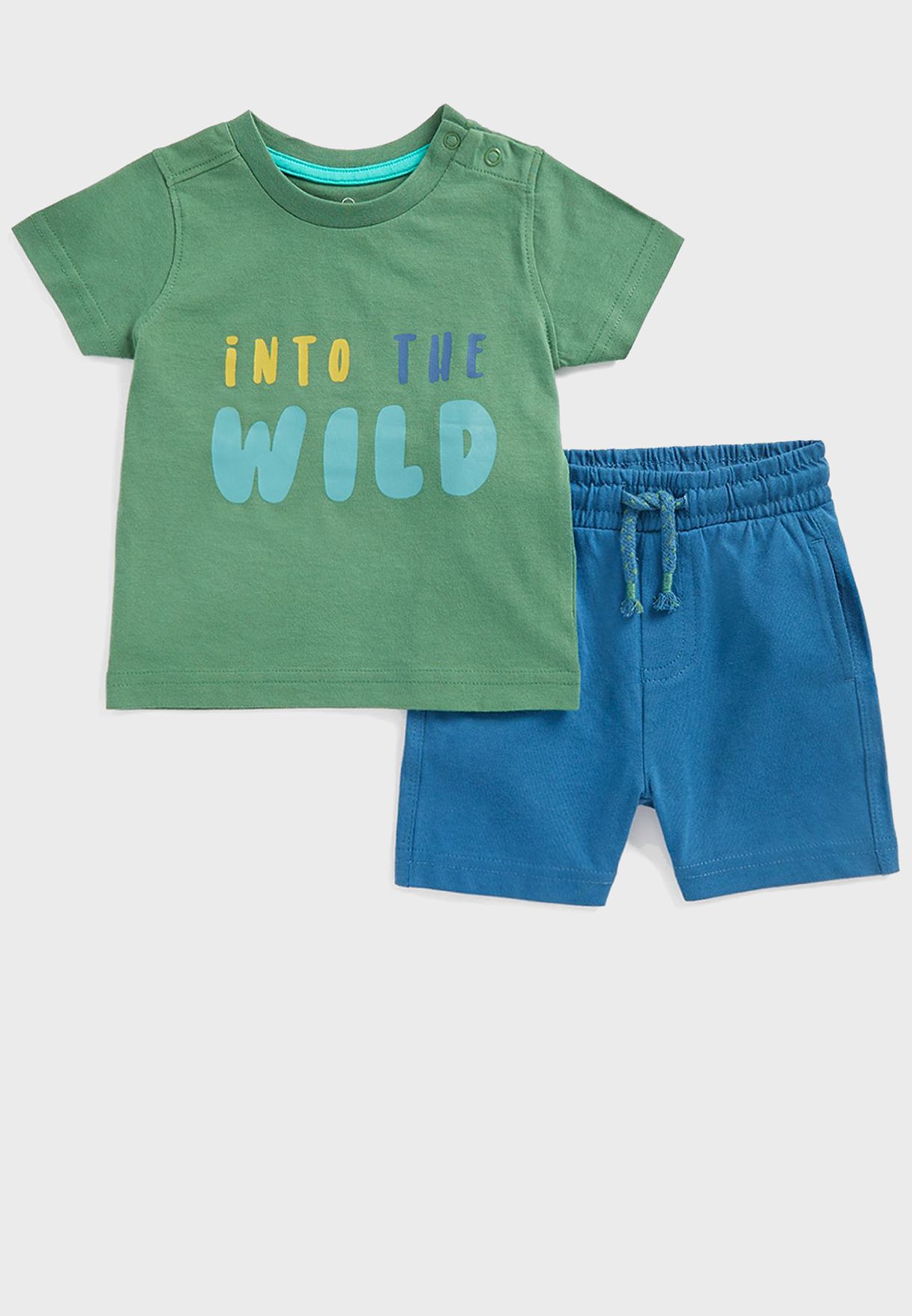 Kids Slogan T-Shirt & Shorts Set