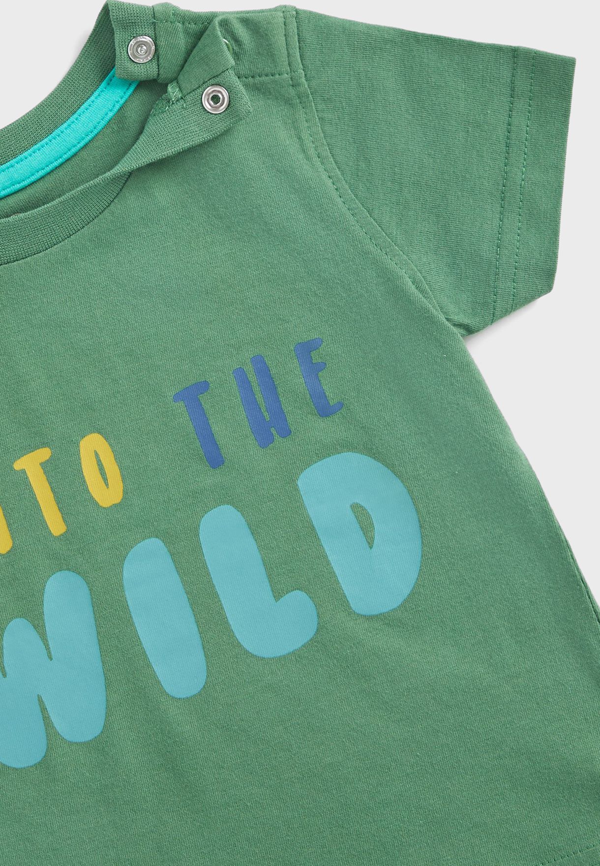 Kids Slogan T-Shirt & Shorts Set