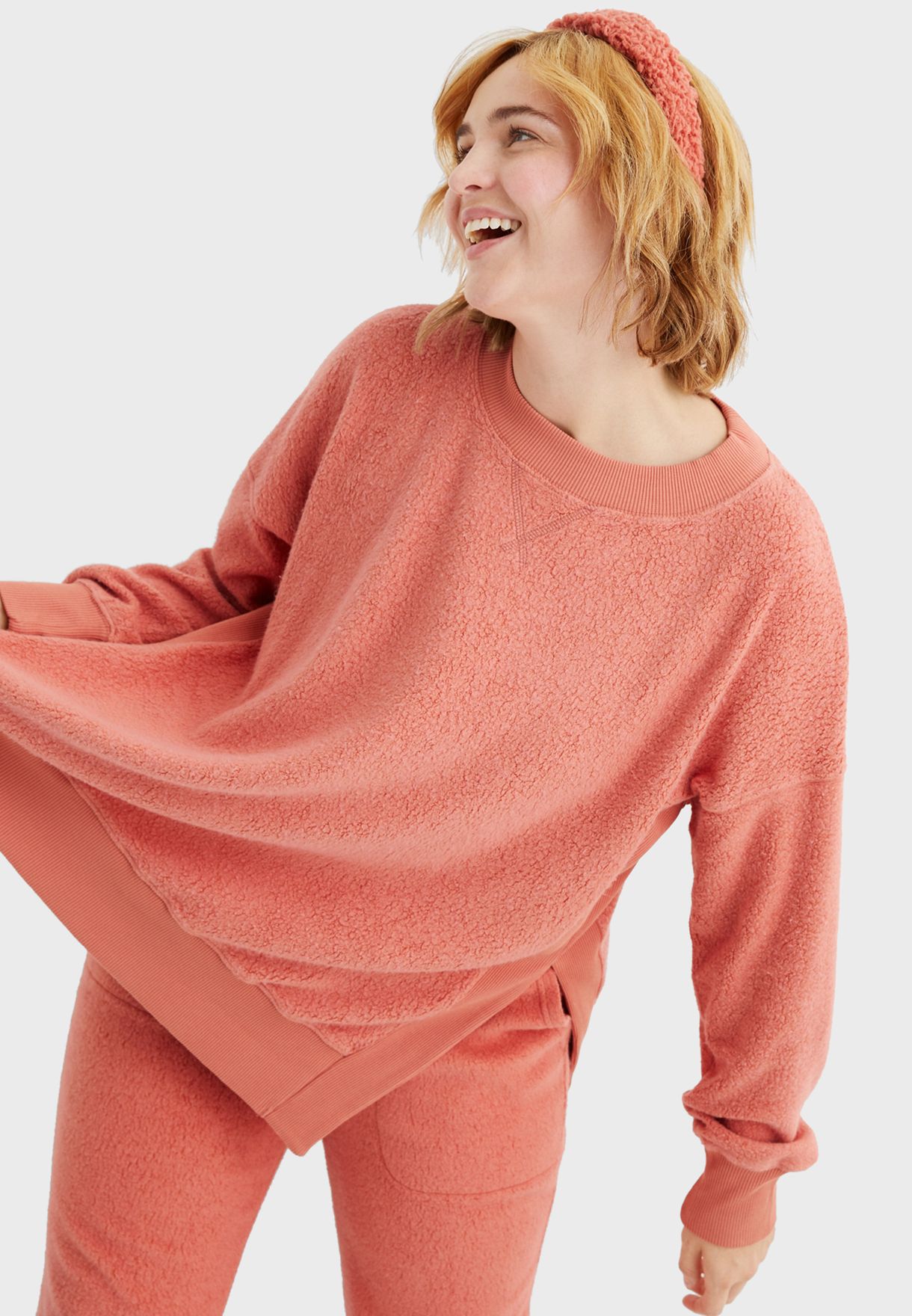 Buy Aerie pink Side Slit Sweatshirt for Women in MENA, Worldwide