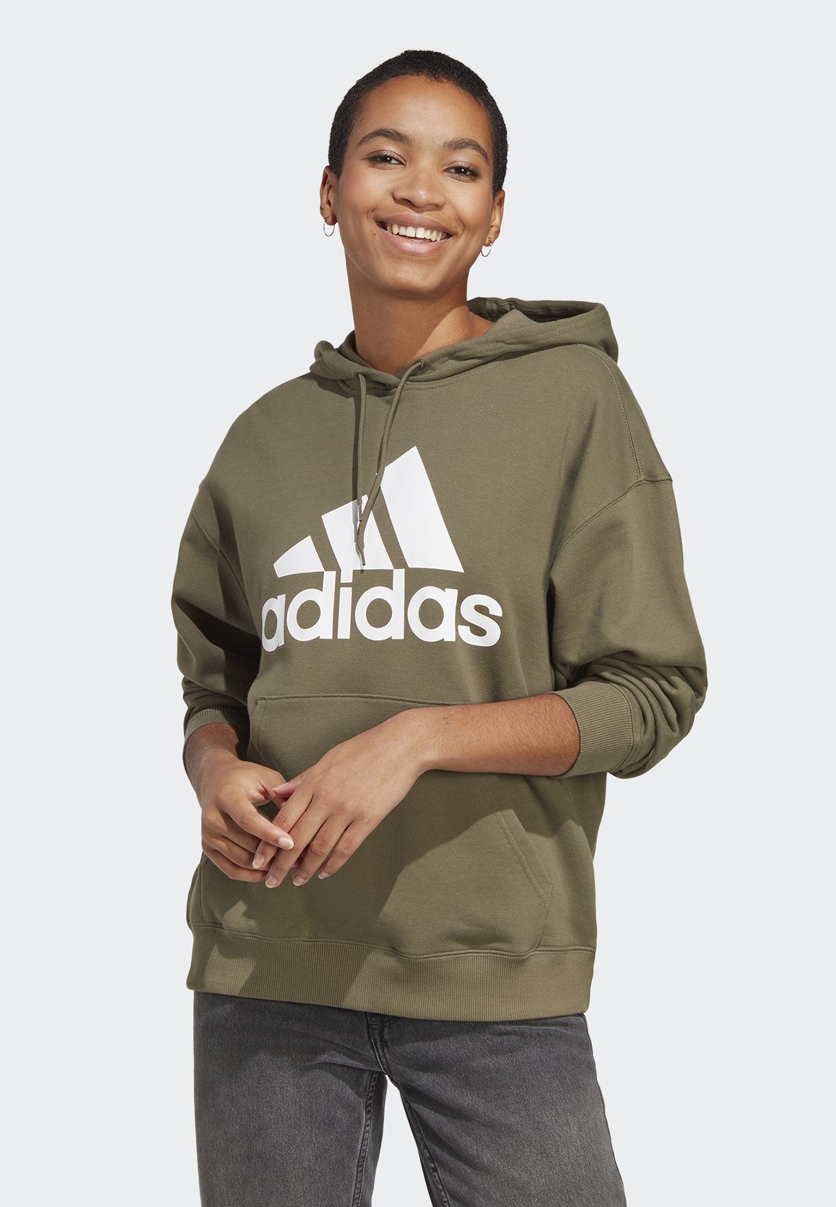 Buy adidas green Essential Big Logo Oversized French for Kids in Muscat, Salalah