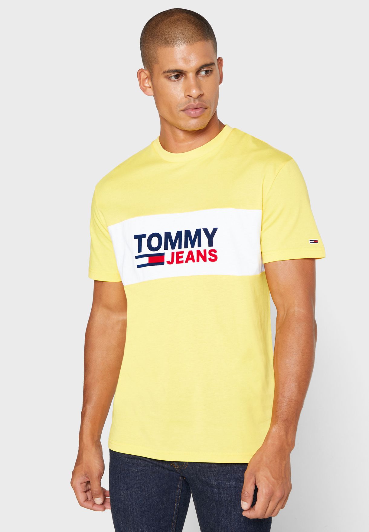 Buy Tommy Jeans yellow Logo Crew Neck T 