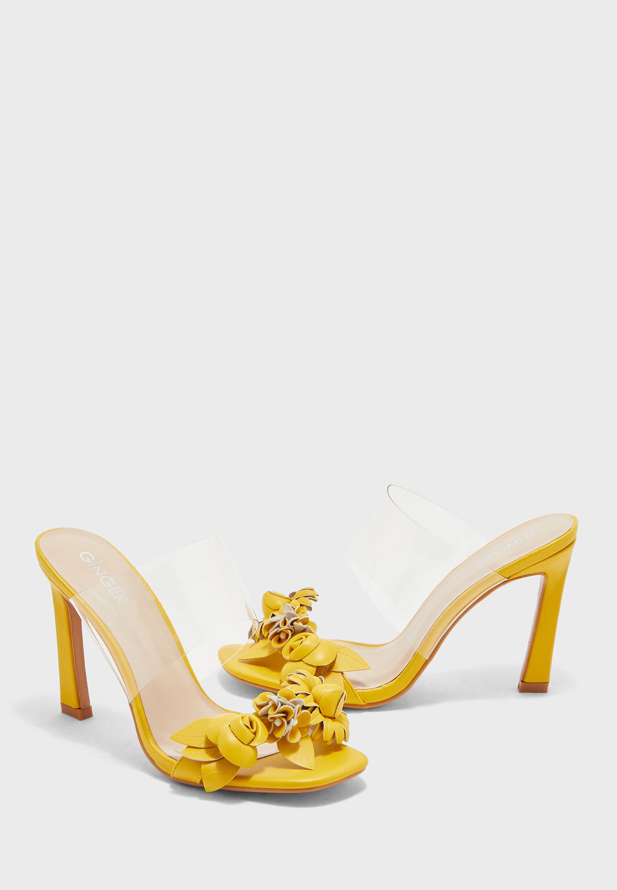 yellow clear sandals