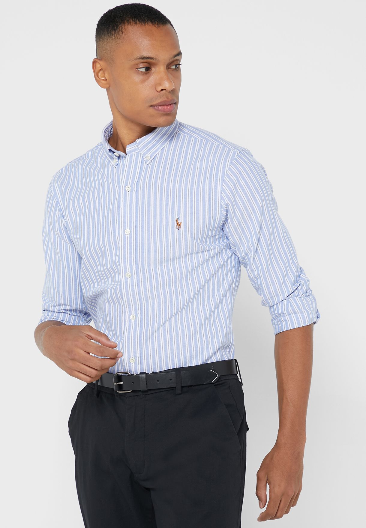 Buy Polo Ralph Lauren blue Striped Slim Fit Shirt for Men in Dubai, Abu  Dhabi